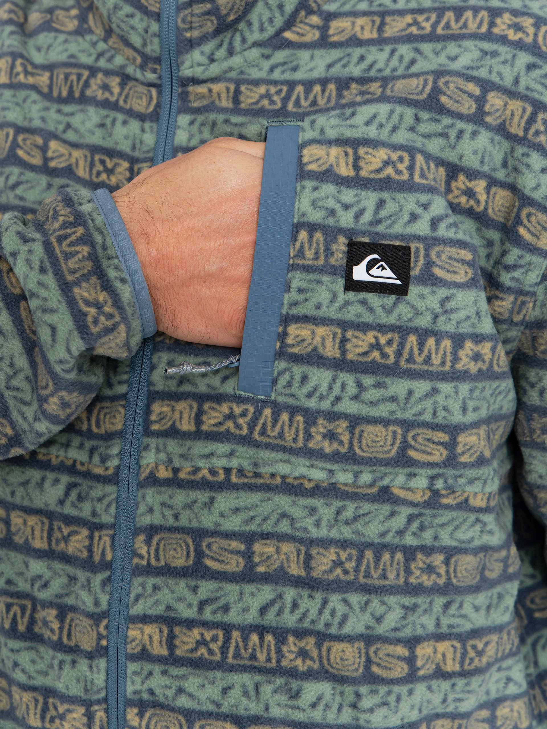 Férfi Polár pulóver Quiksilver No Destination FZ (granite terra stripe)