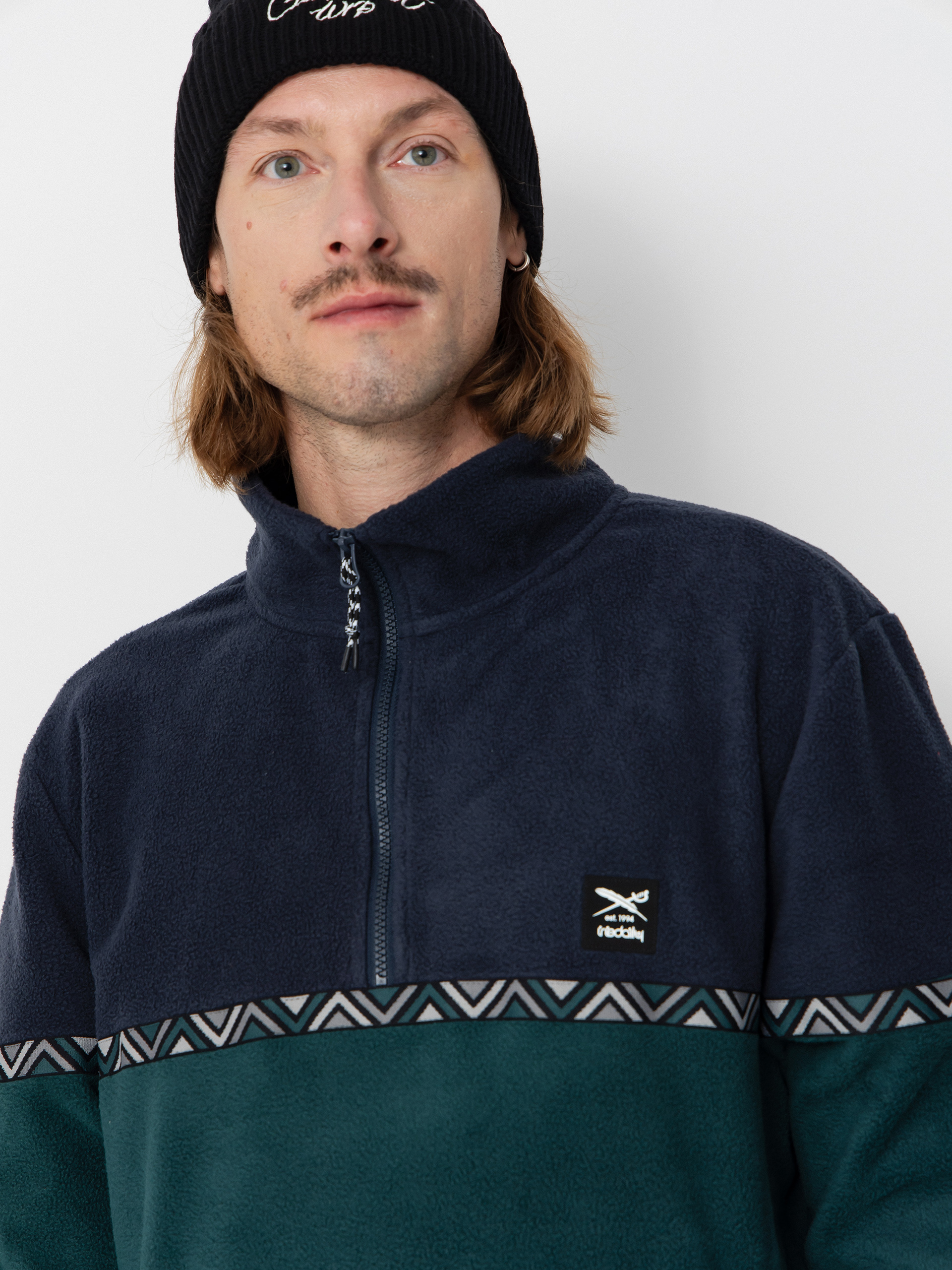 Férfi Iriedaily Monte Noe Polár pulóver (blue green)