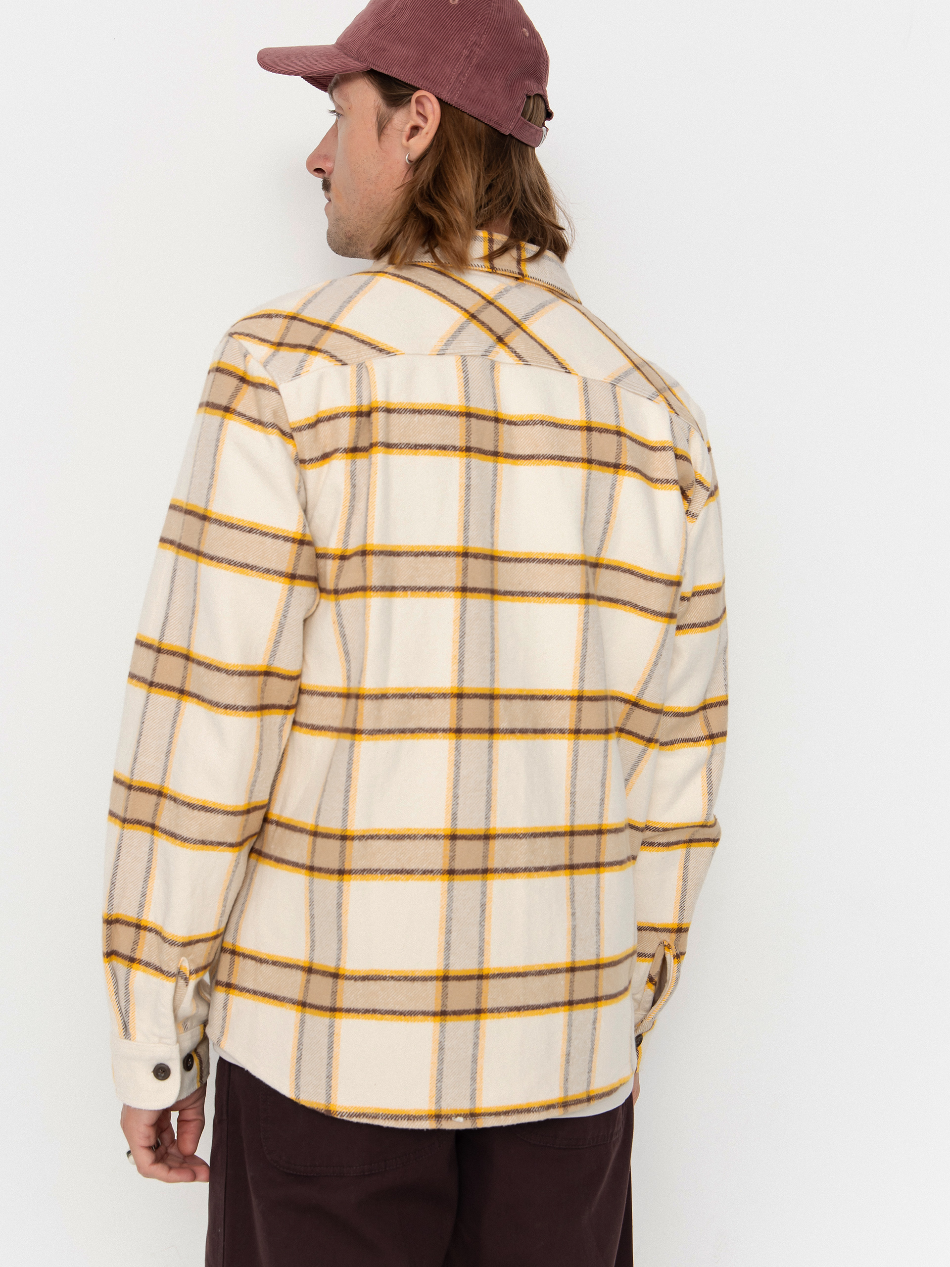 Brixton Bowery Heavy Weight Flanne Ing (whitecap/pineconebrown/saffron)