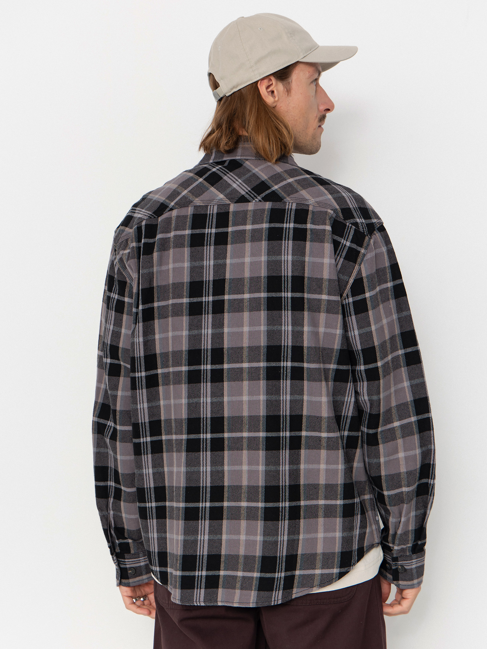Brixton Vintage Wash Flannel Ing (black/charcoal beige/slate)