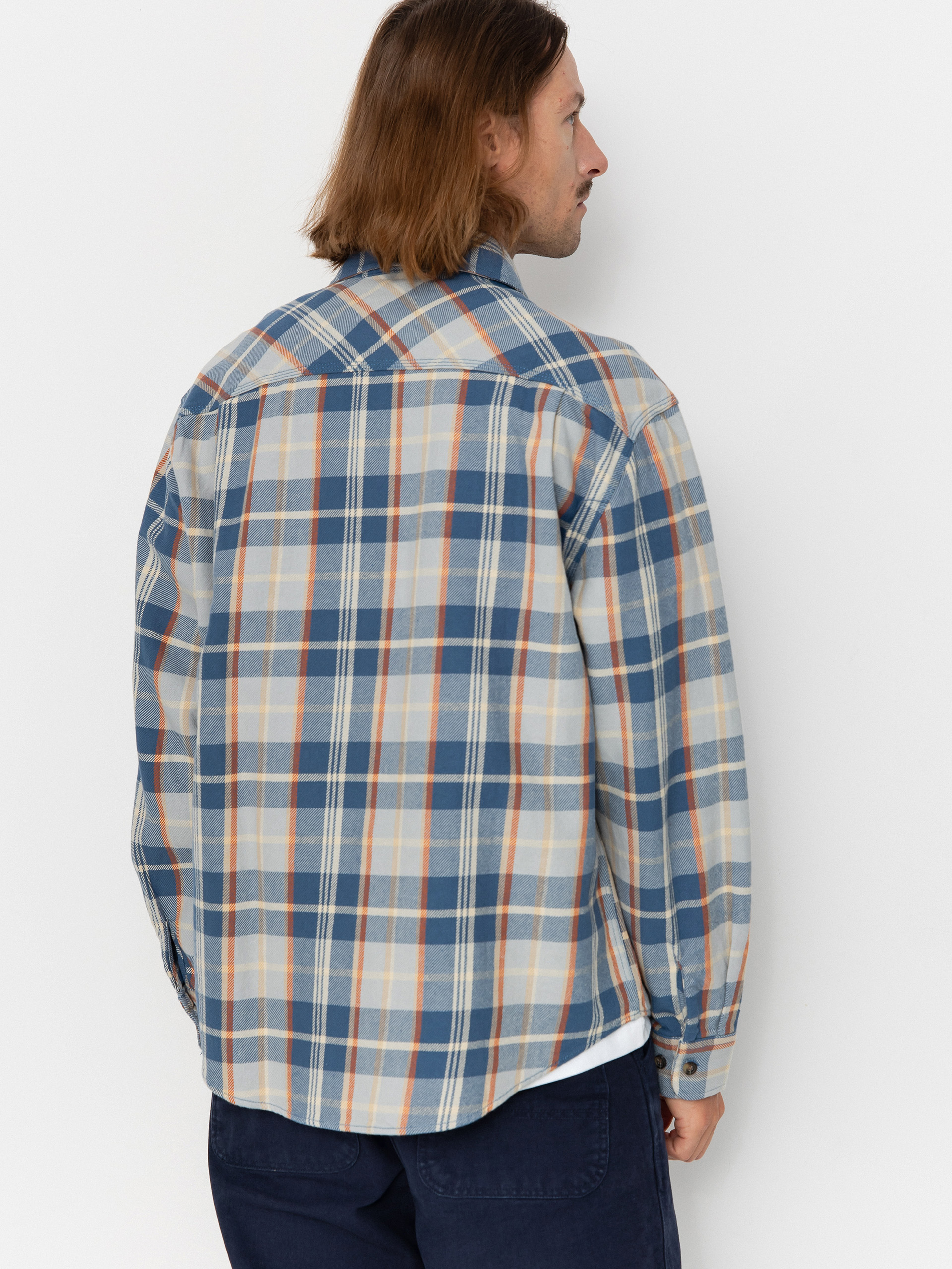 Brixton Vintage Wash Flannel Ing (blue/soft blue/orange)