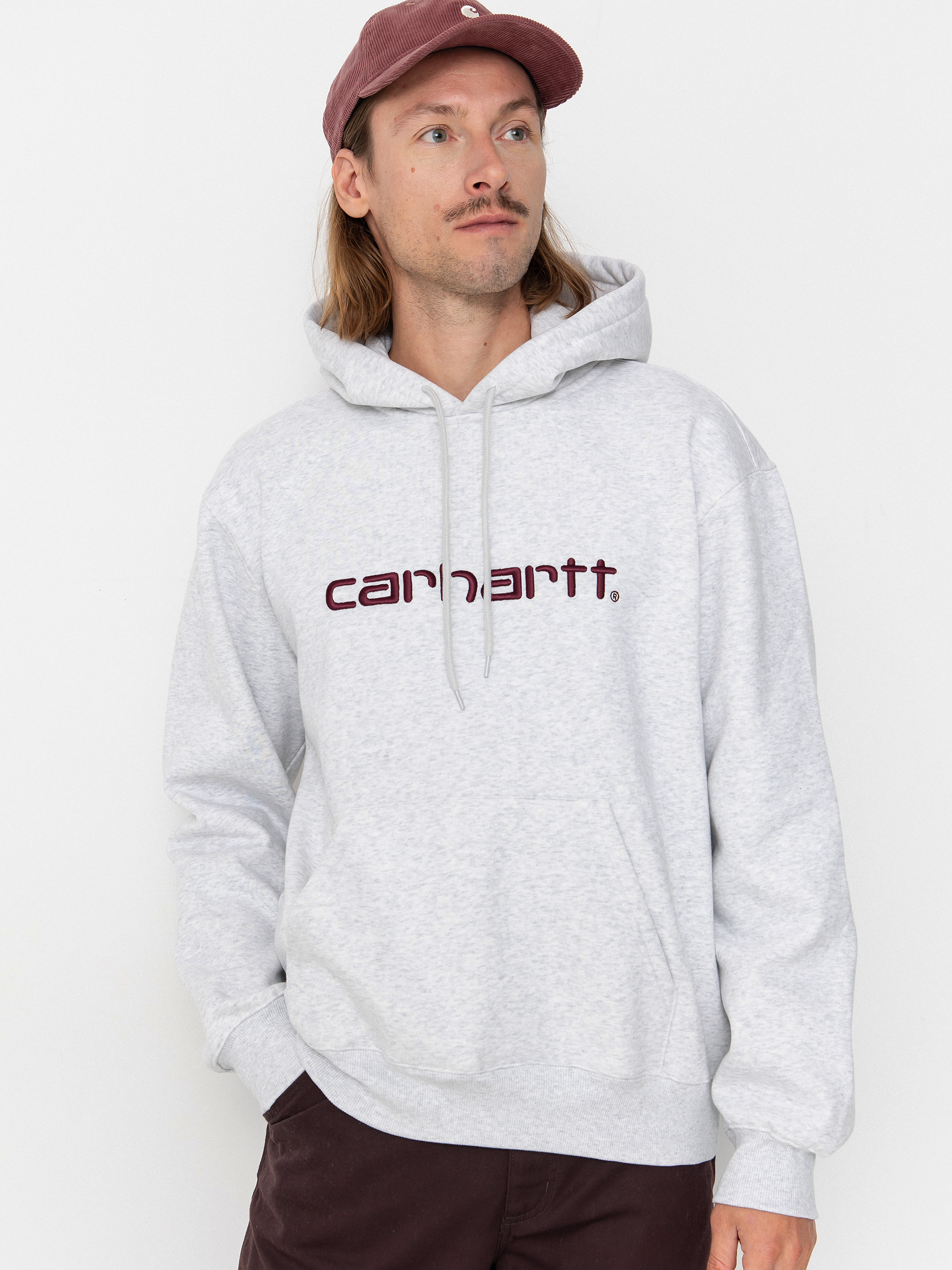 Kapucnis pulóver Carhartt WIP Carhartt HD (ash heather/rondo)