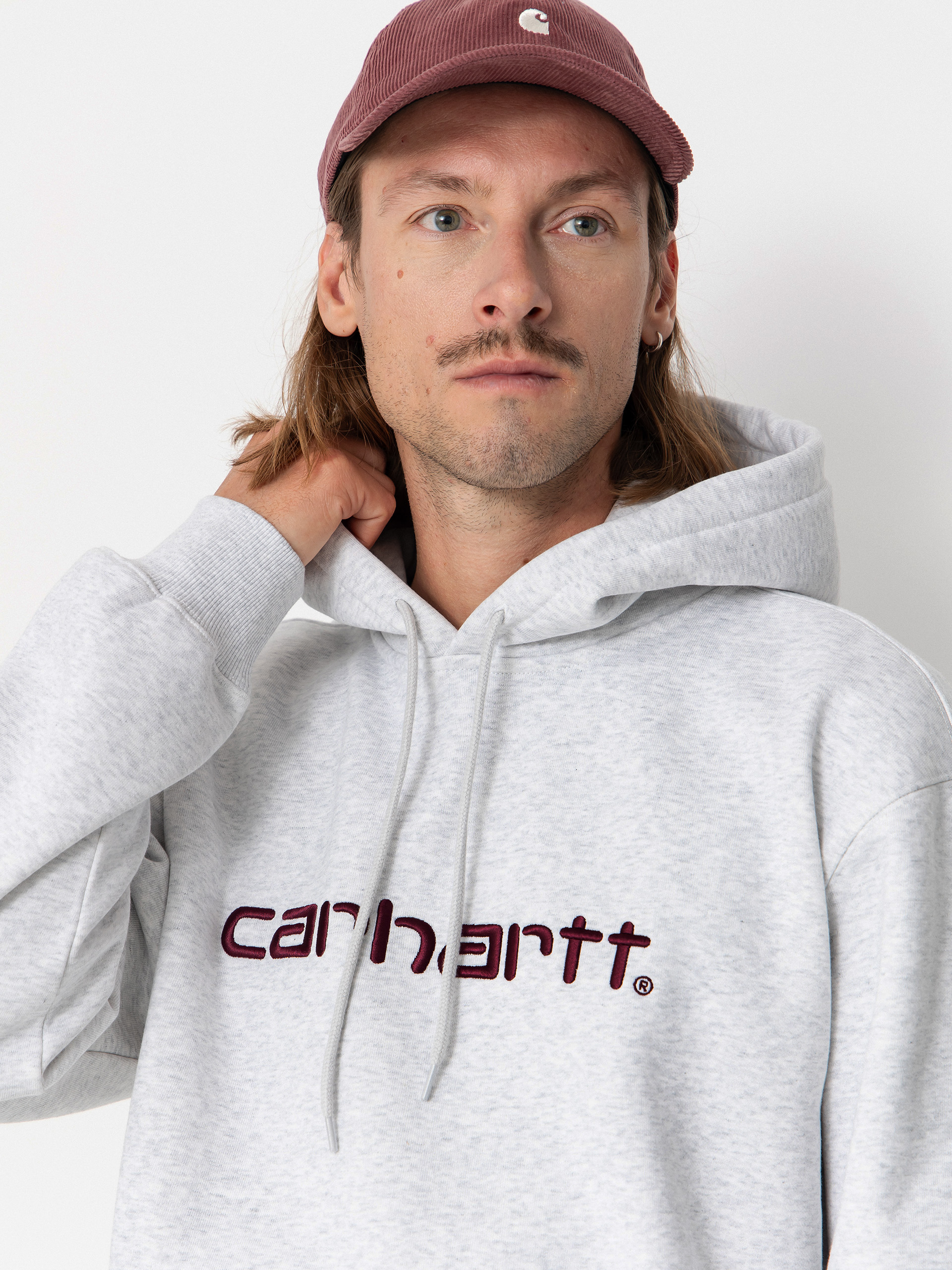 Kapucnis pulóver Carhartt WIP Carhartt HD (ash heather/rondo)