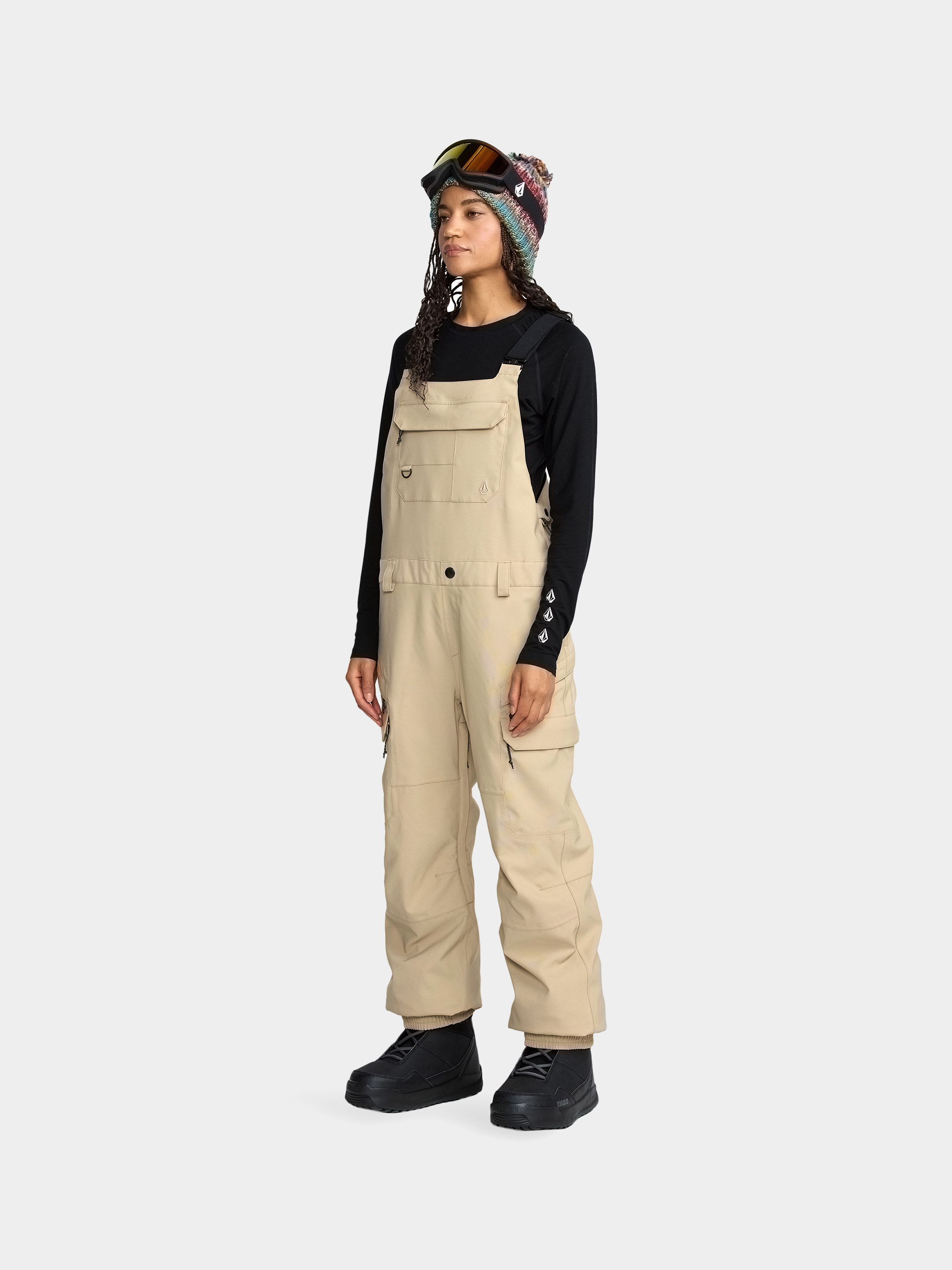 Női Snowboard nadrág Volcom Creston 3D Stretch Bib Overall (oatmeal)
