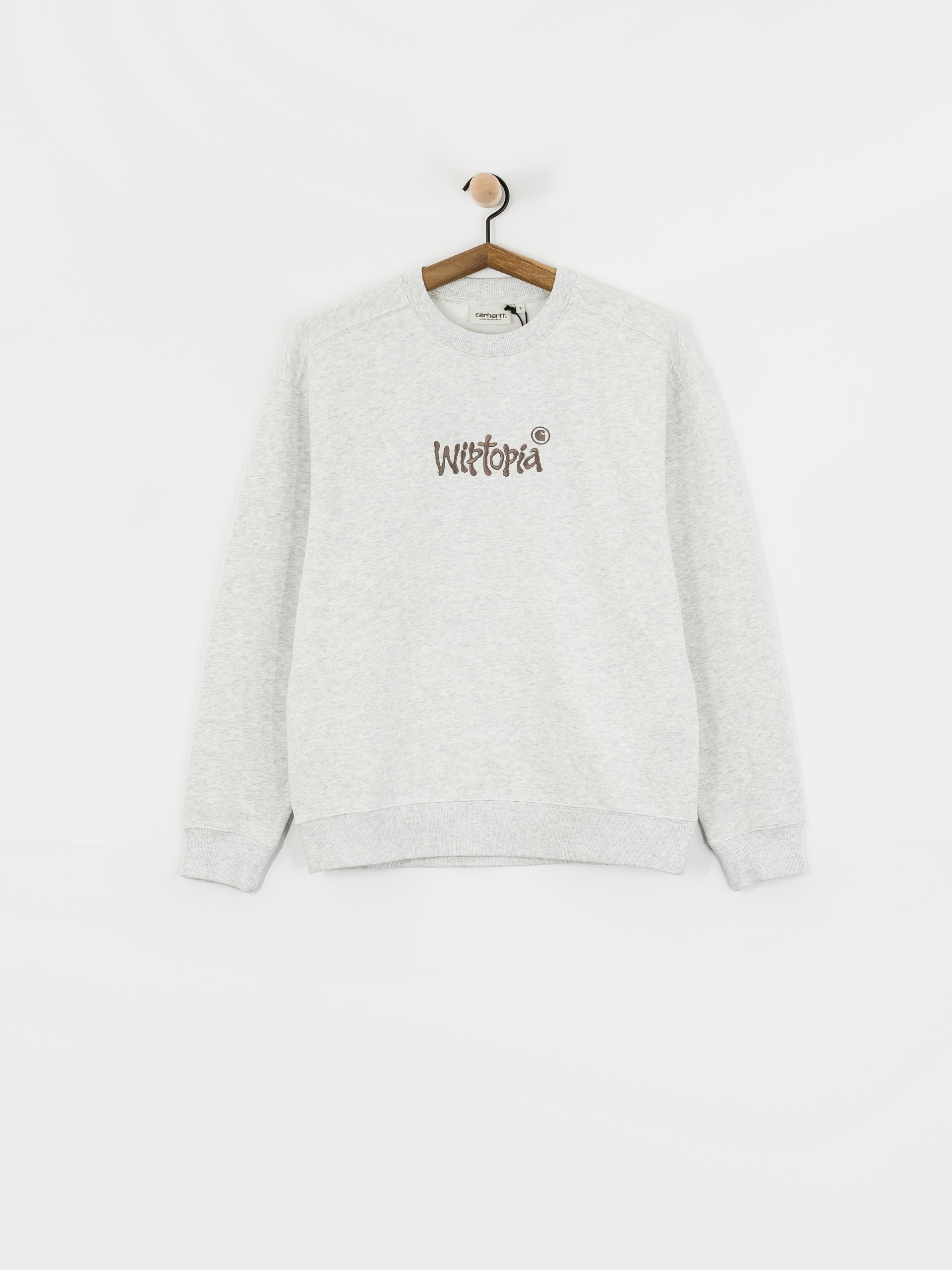 Carhartt WIP Wiptopia Script Wmn Pulóver (ash heather/dusky beige)