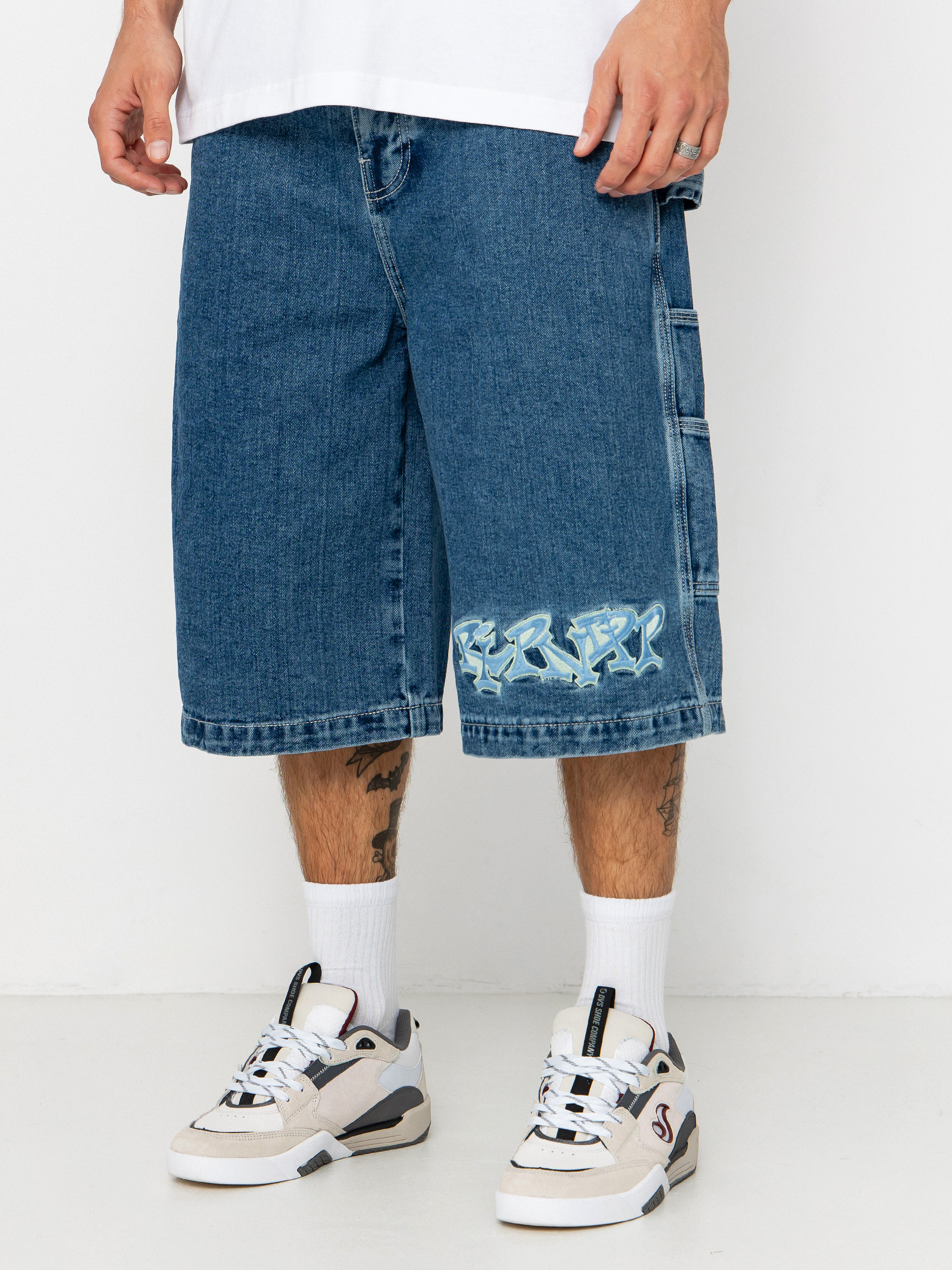 RipNDip Ace Ultra Wide Leg Rövidnadrág (medium wash)