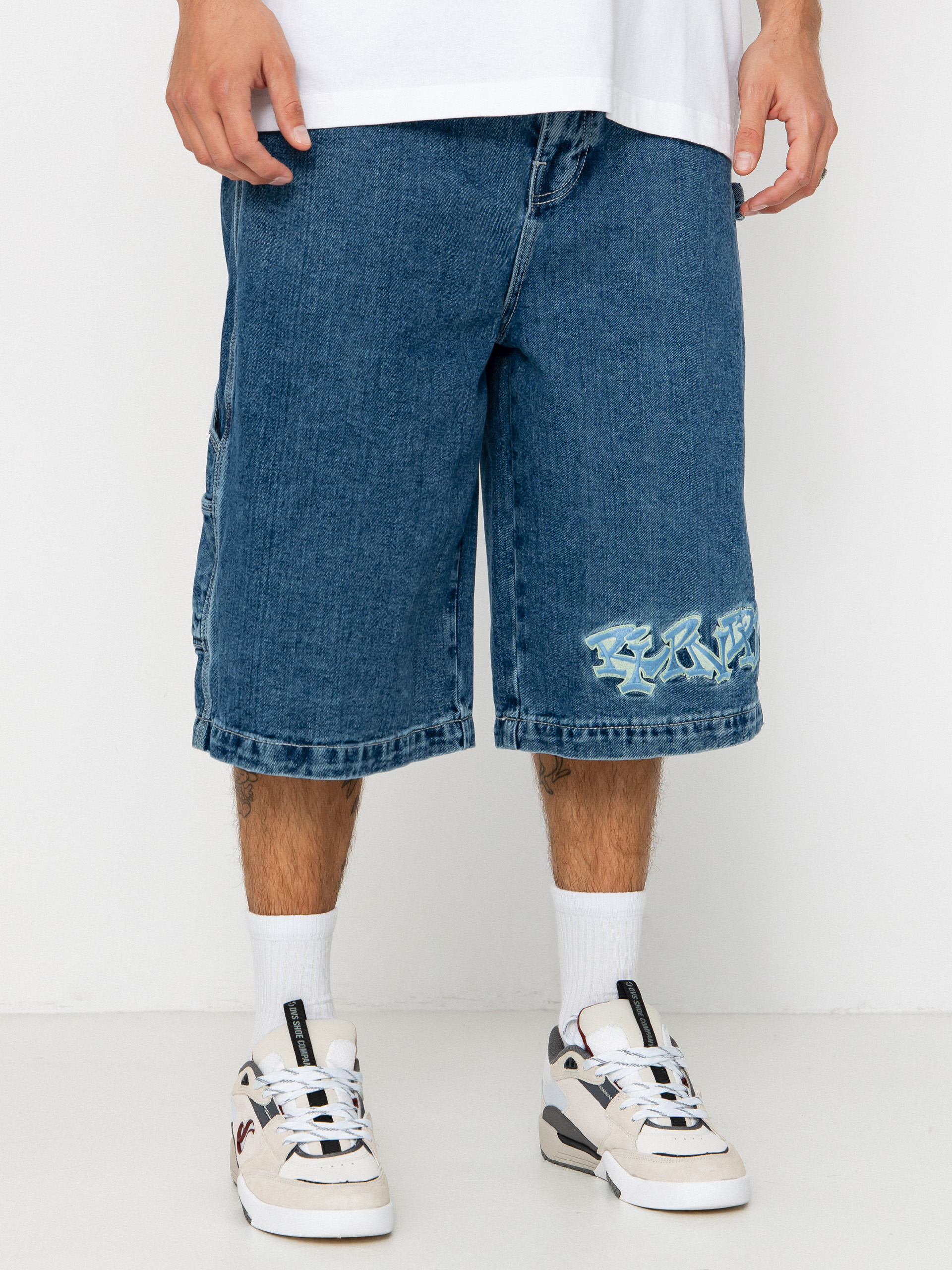 RipNDip Ace Ultra Wide Leg Rövidnadrág (medium wash)