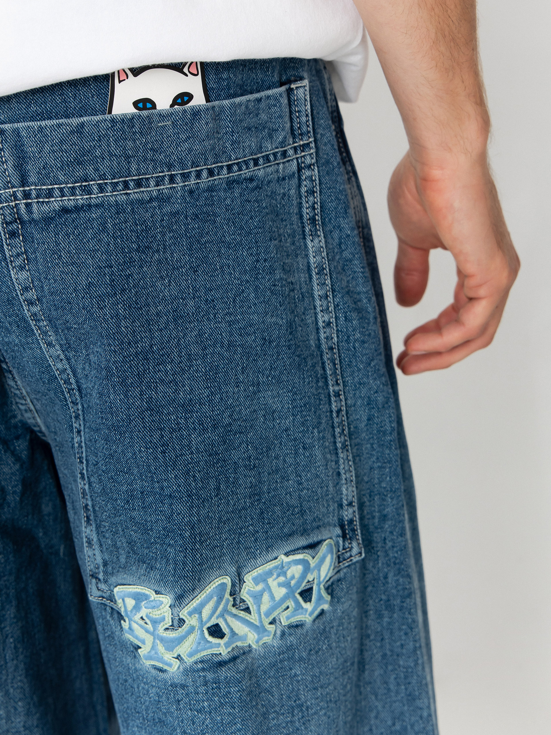 RipNDip Ace Ultra Wide Leg Kisnadrág (medium wash)