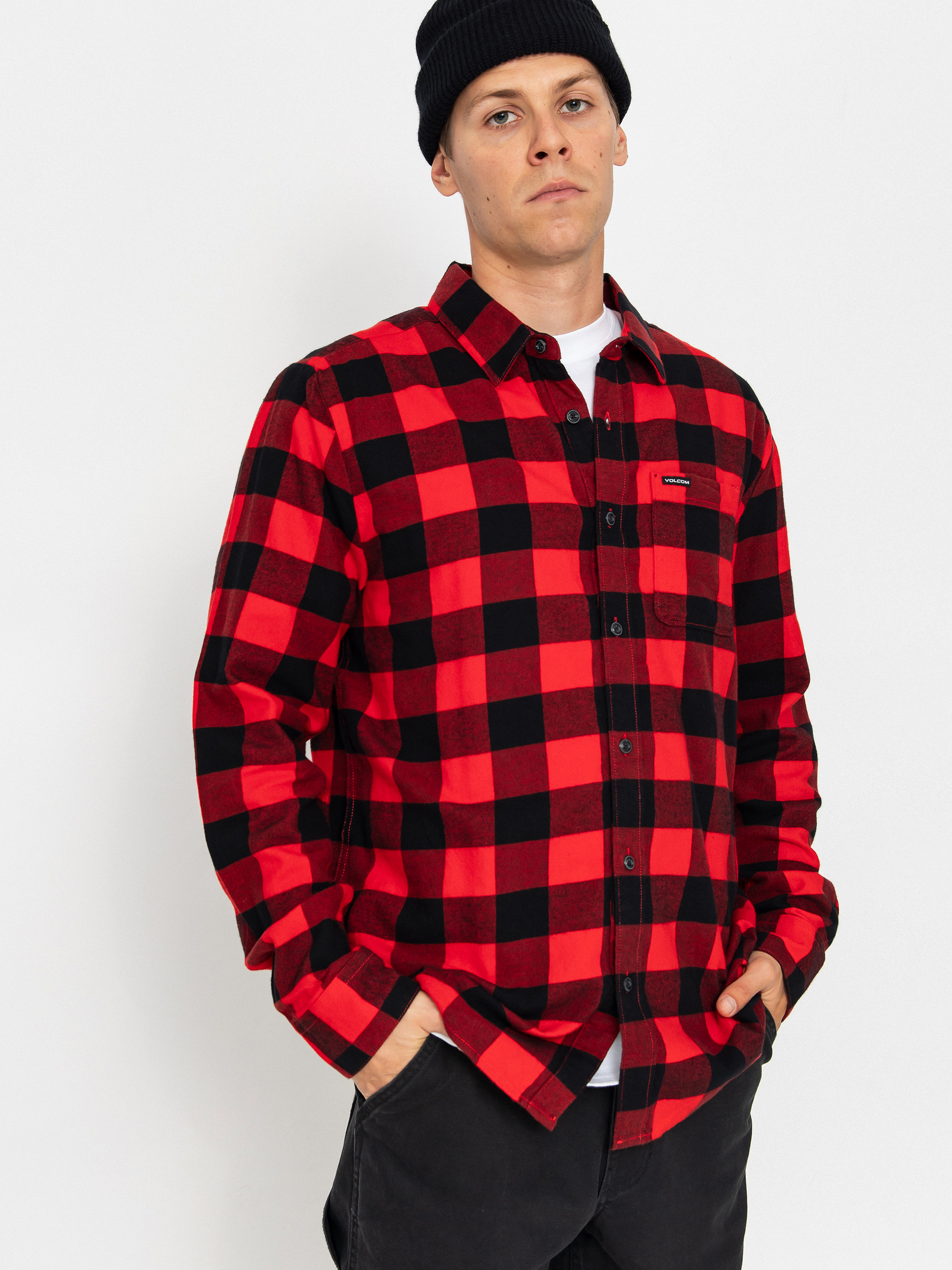 Volcom Caden Plaid Ing (lifeguard red)