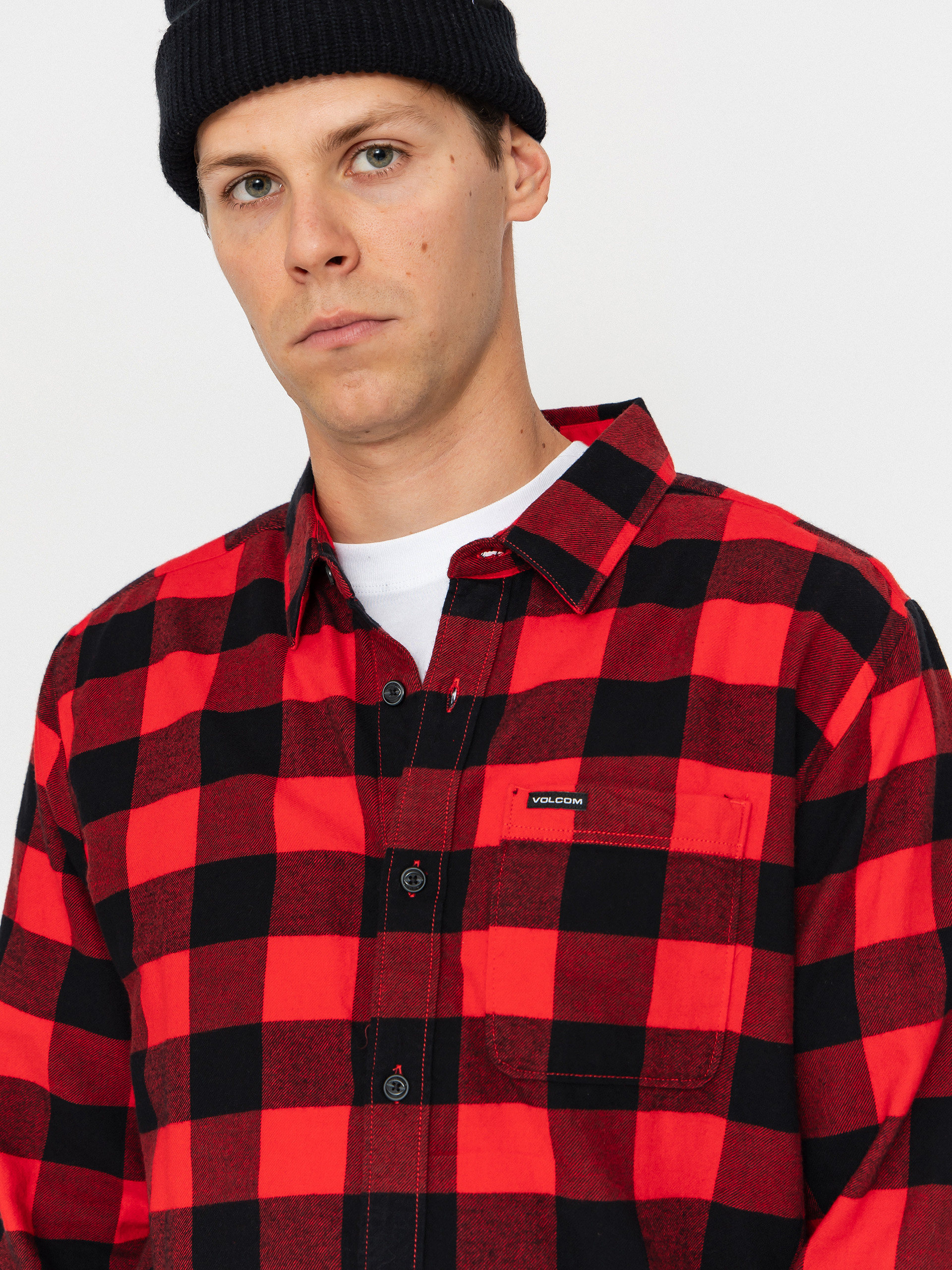 Volcom Caden Plaid Ing (lifeguard red)
