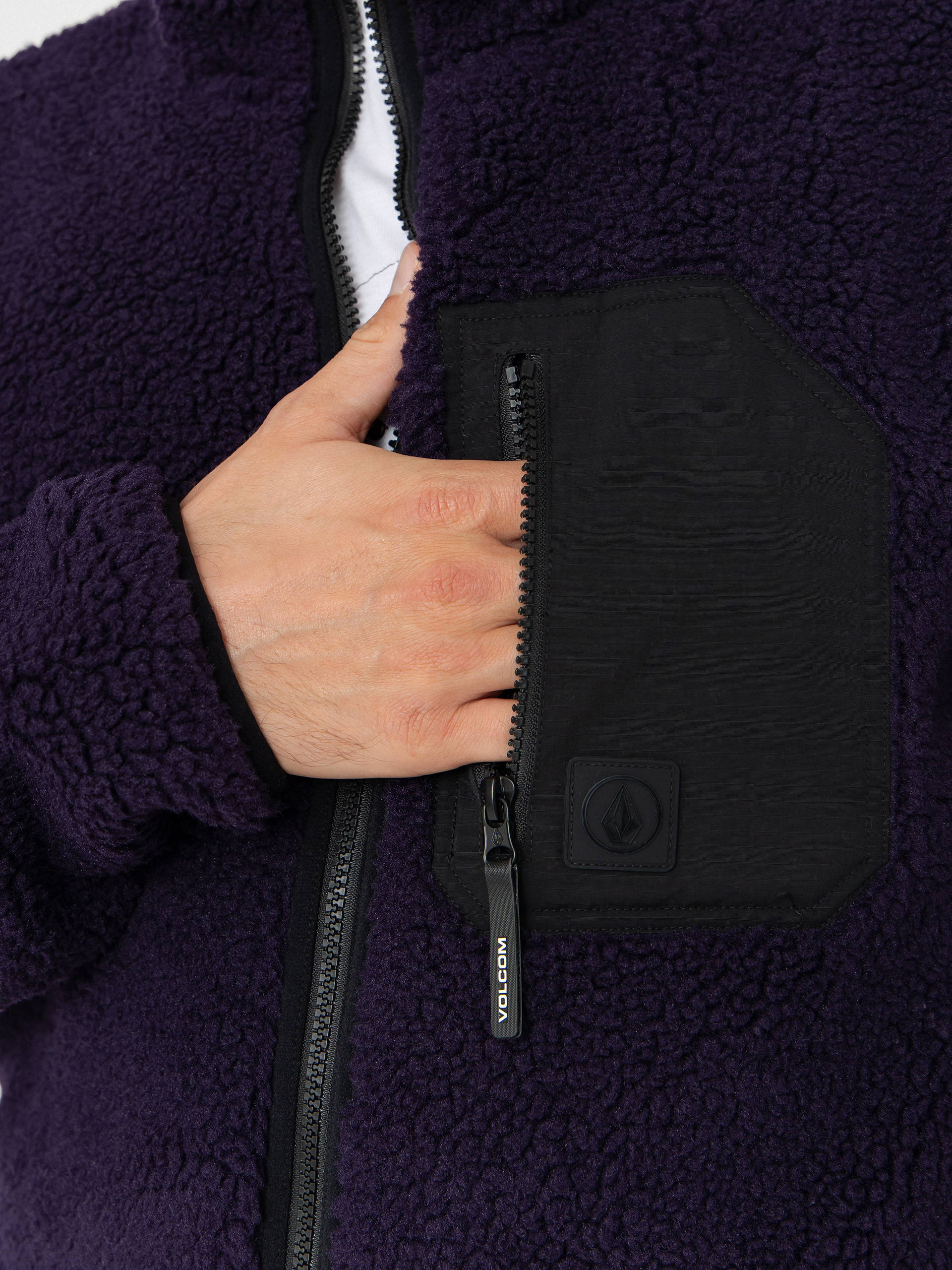 Férfi Polár pulóver Volcom Muzzer Fuzzar (dark purple)