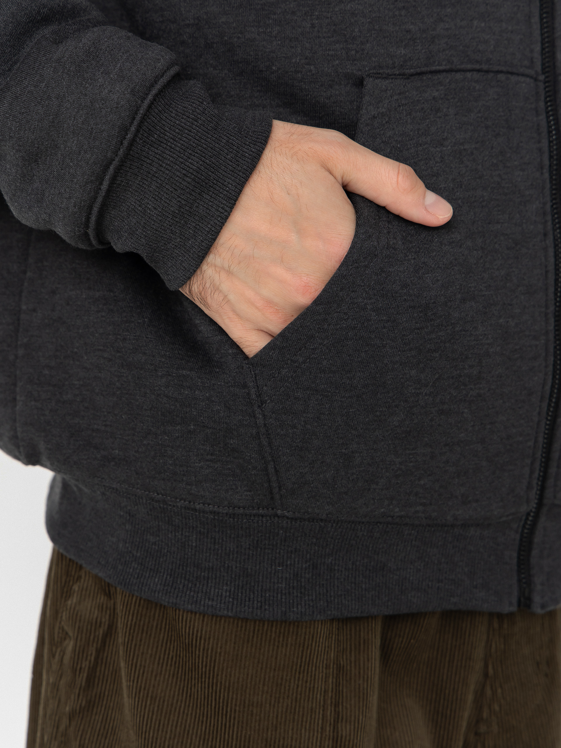 Kapucnis pulóver Volcom Single Stone ZHD (heather black)