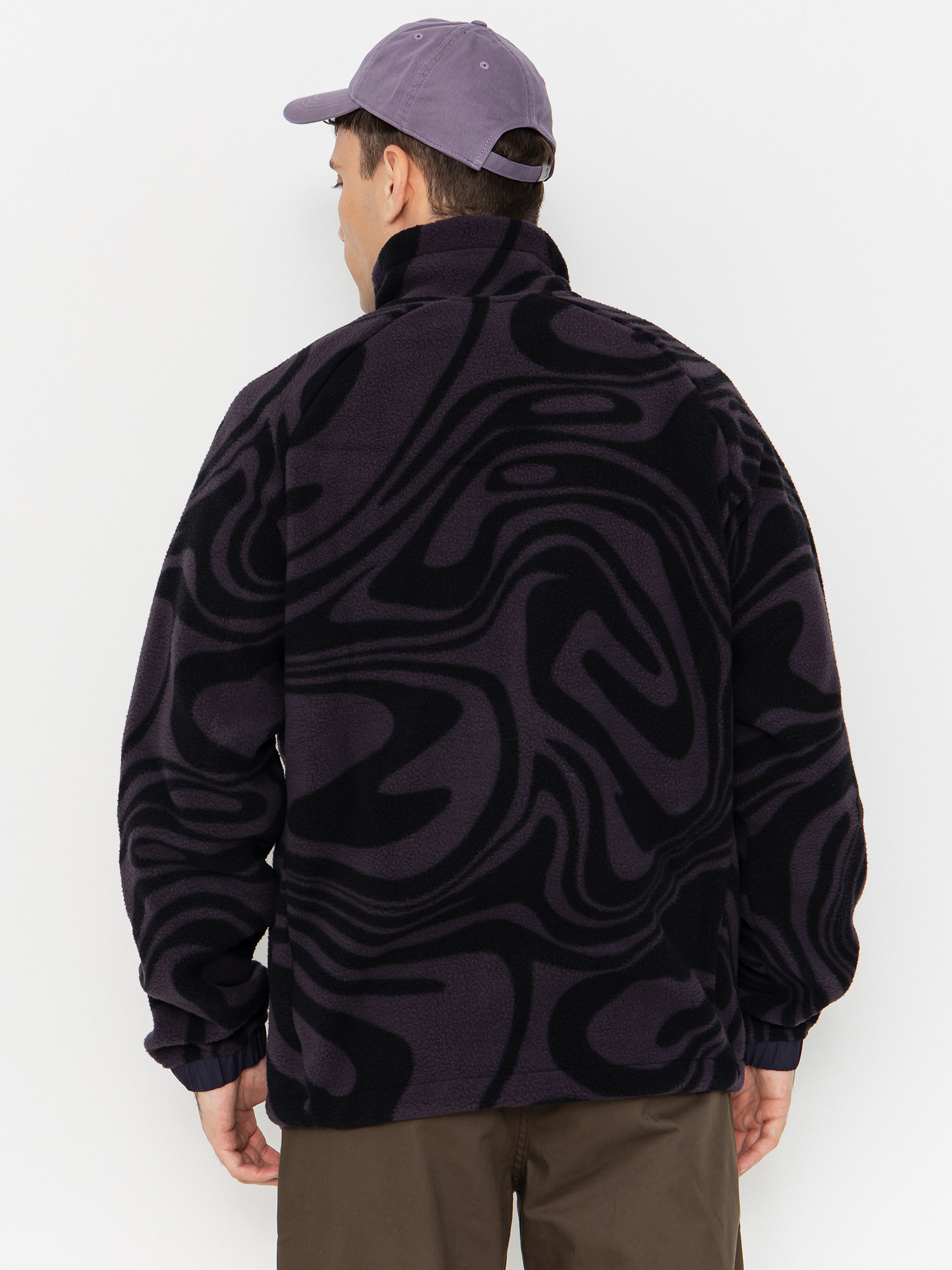 Férfi Polár pulóver Helly Hansen Panorama Printed Pile Snap (black grape swirl aop)