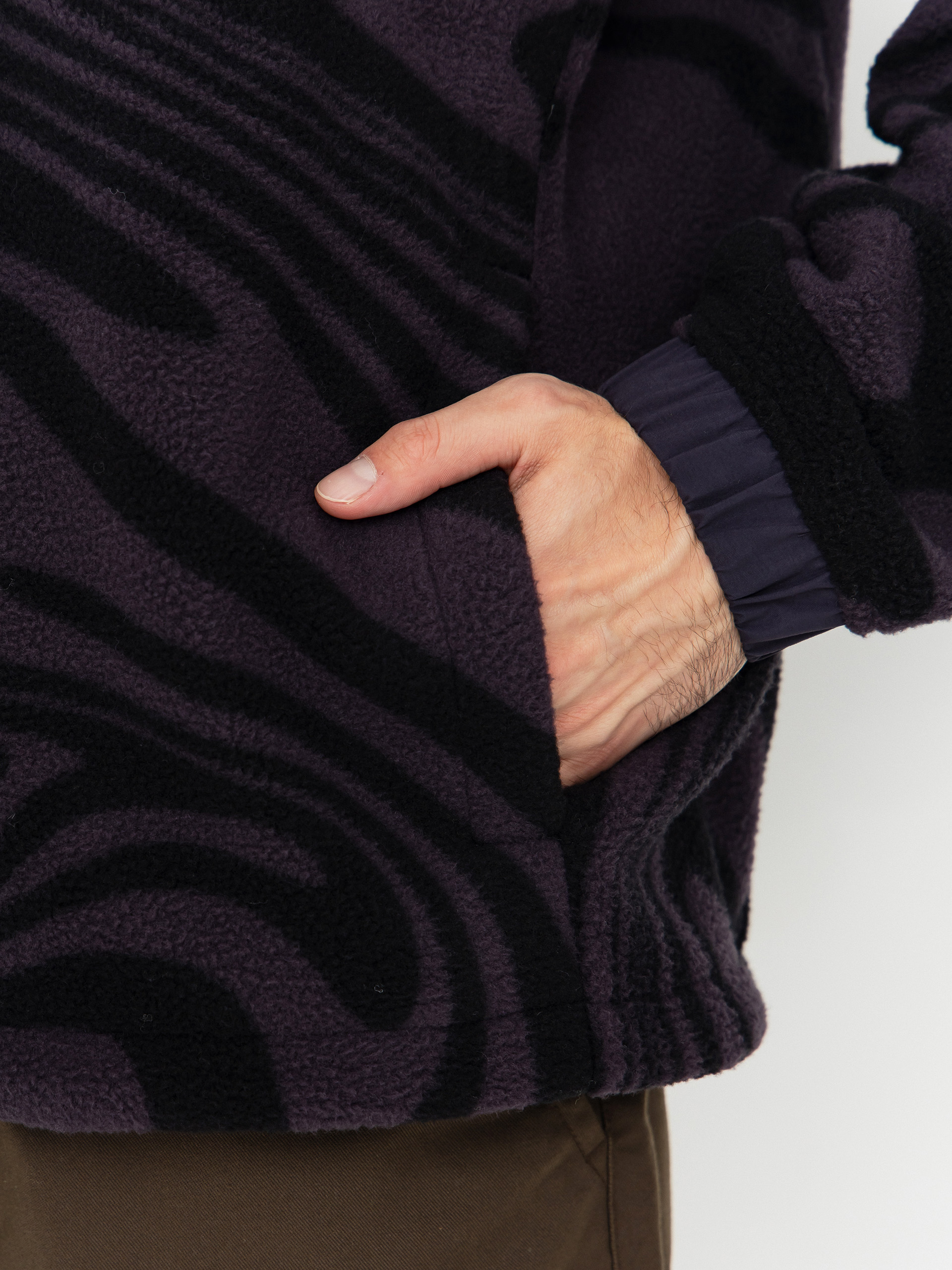 Férfi Polár pulóver Helly Hansen Panorama Printed Pile Snap (black grape swirl aop)