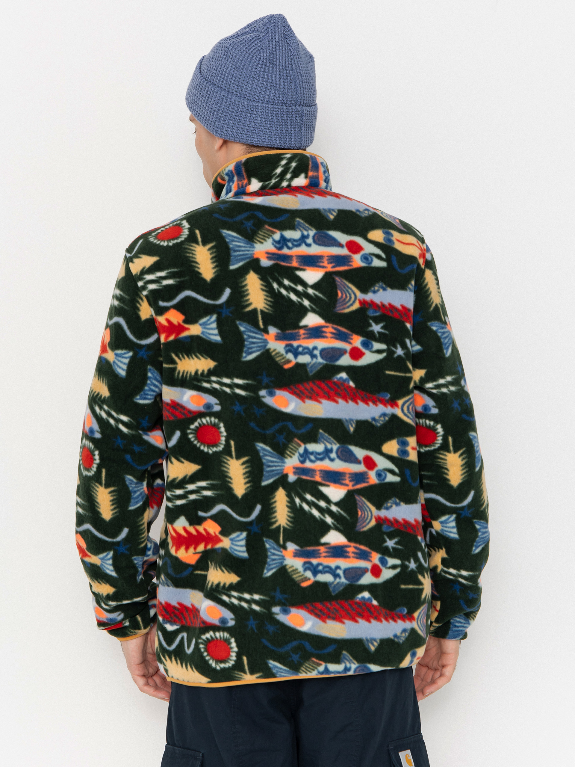 Férfi Polár pulóver Patagonia LW Synch Snap T (salmon energy old growth green)