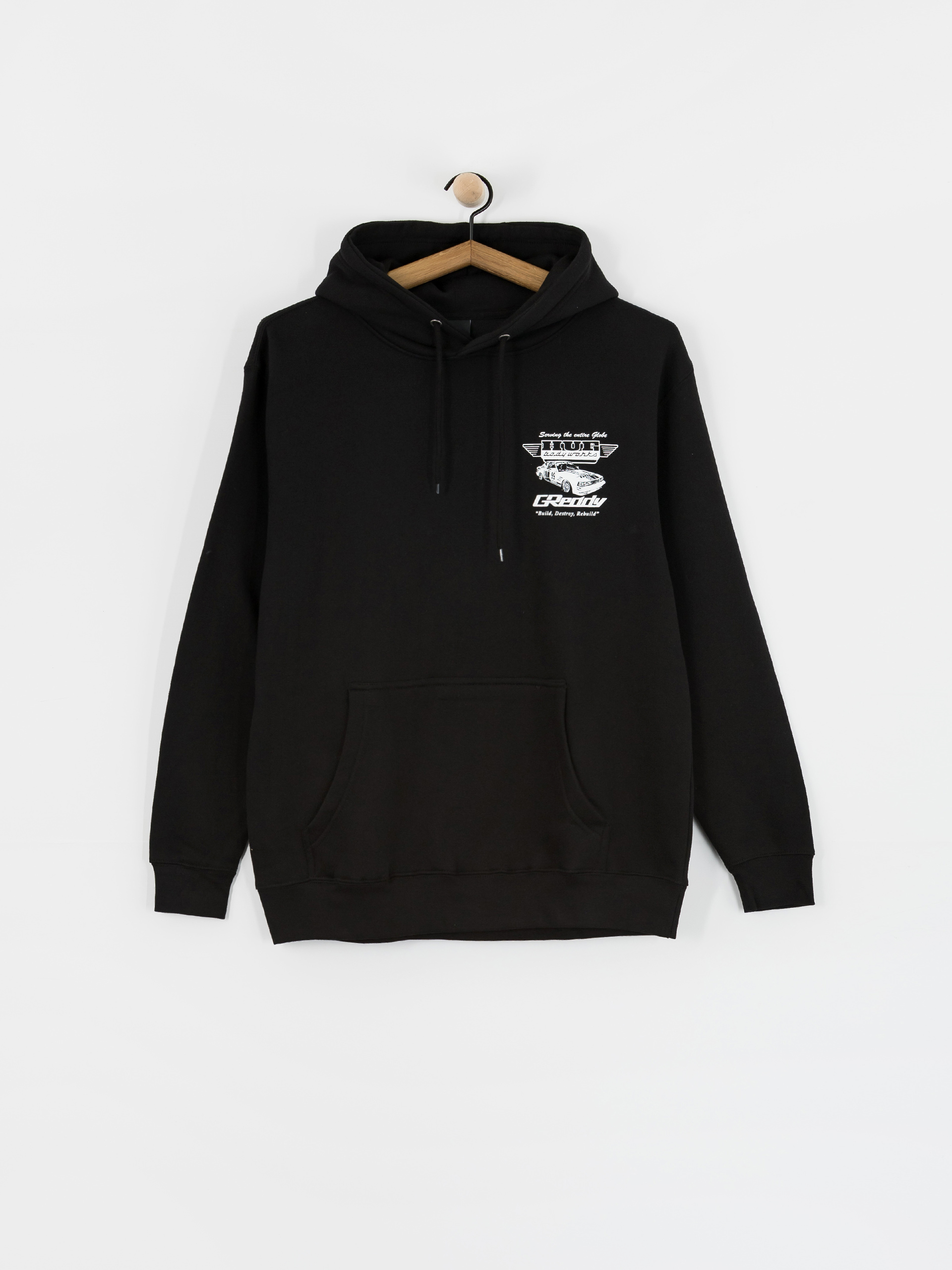 Kapucnis pulóver HUF X Greddy Body Works HD (black)