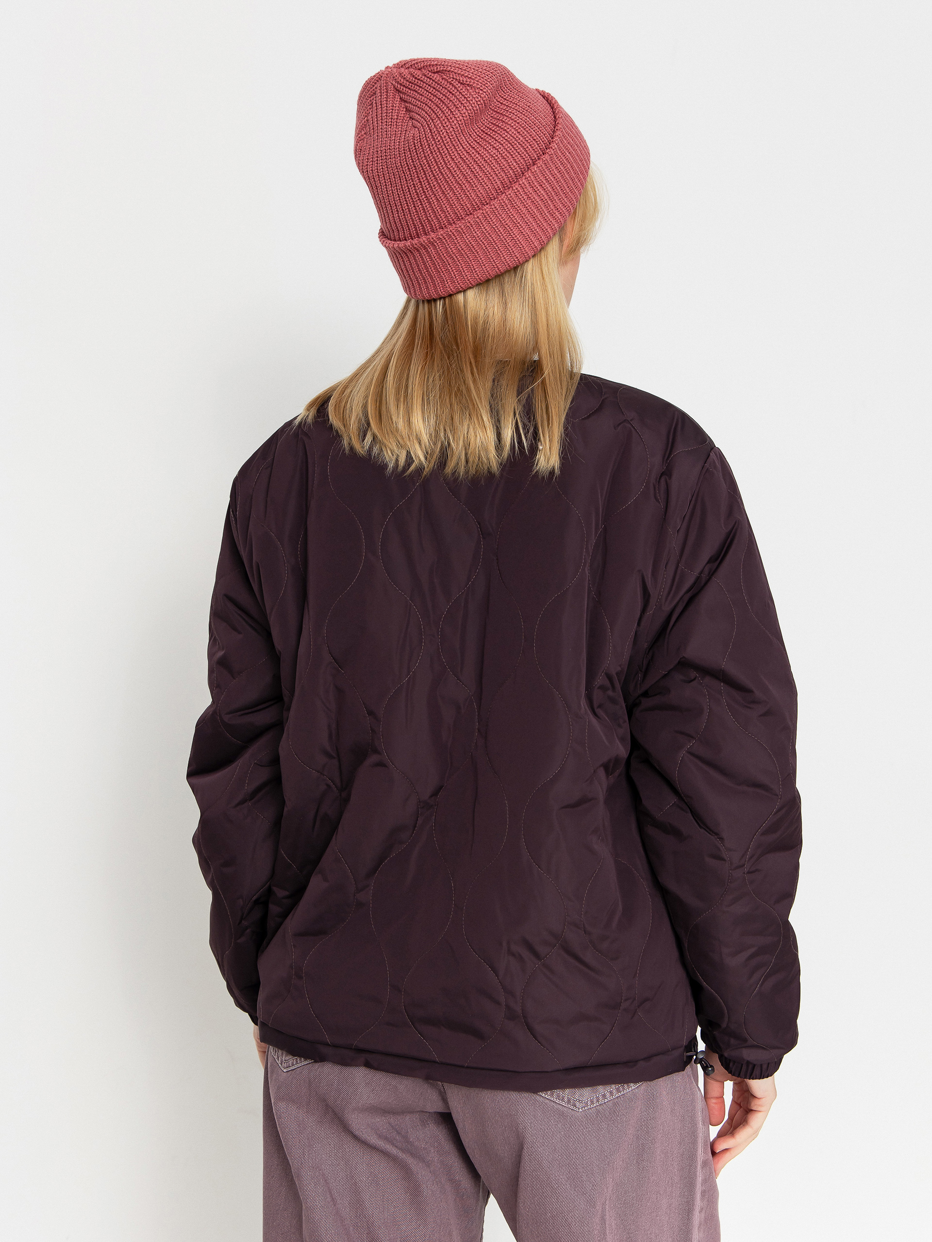 Vans Suffolk Cheetah Check Pile Coat Wmn Kabát (dark port)