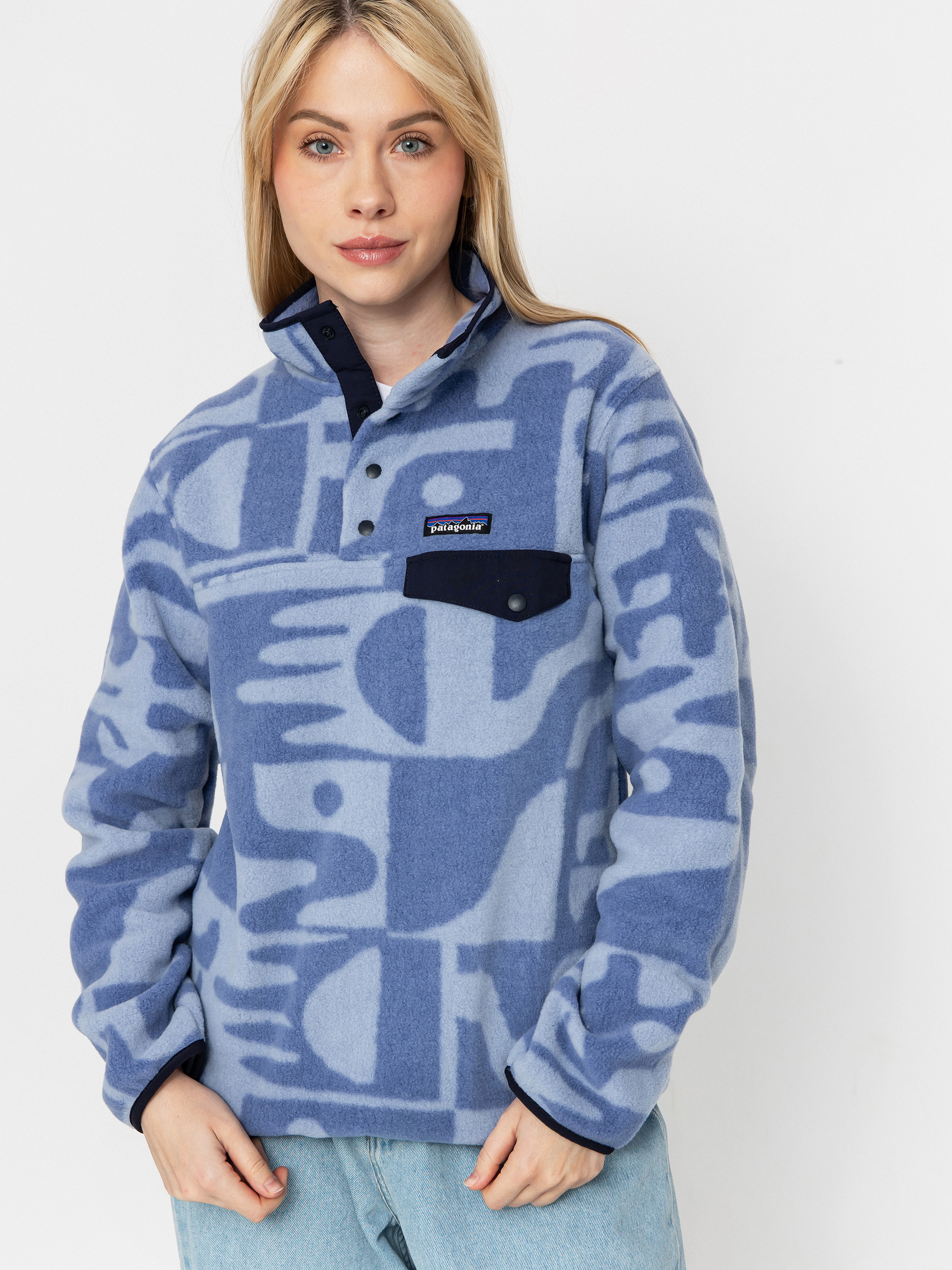 Patagonia LW Synch Snap T Wmn Polu00e1r pulu00f3ver (mother tree barnacle blue)
