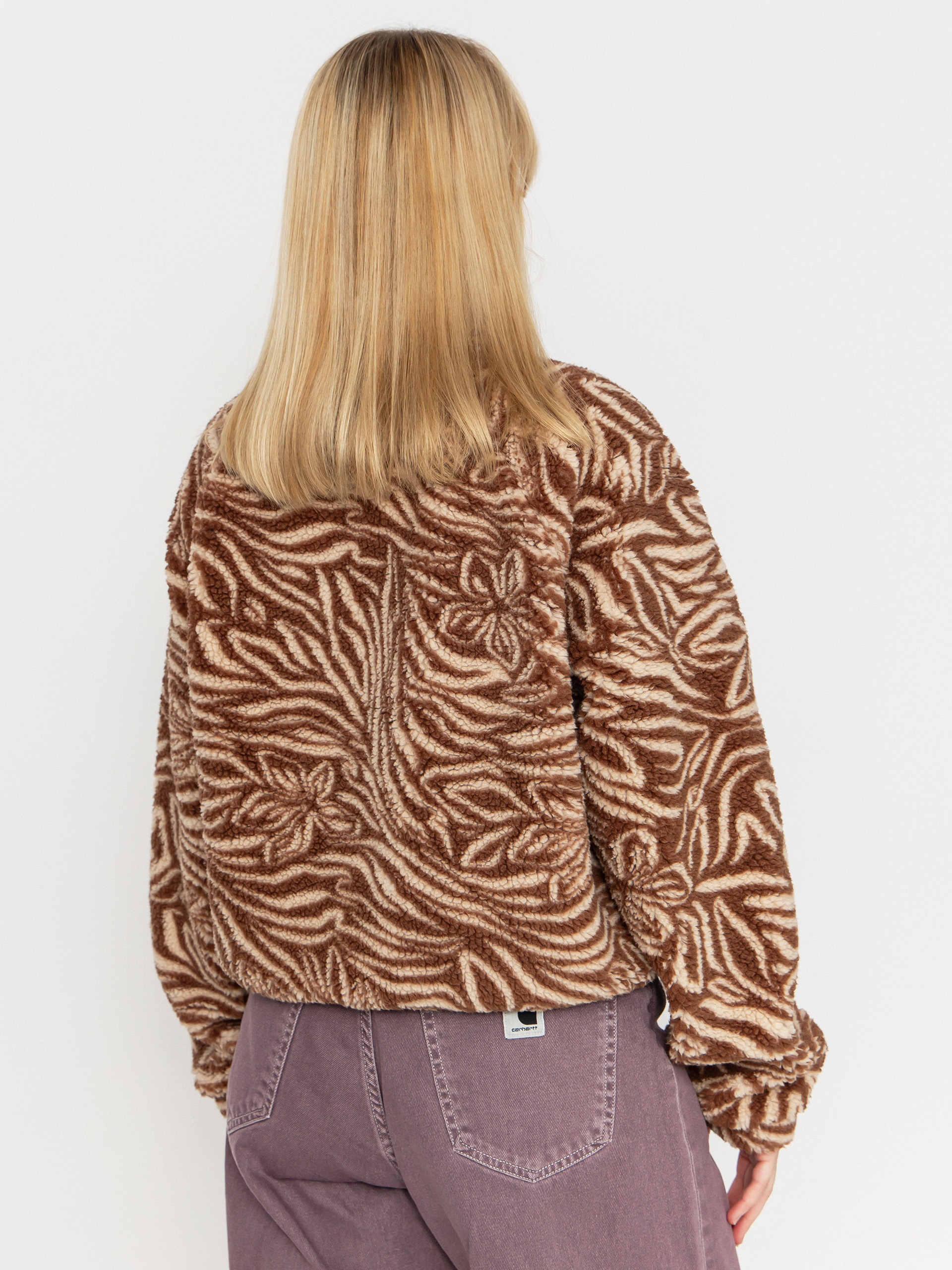 Női Roxy Blurry Cloud Print Polár pulóver (parchment animal floral big)