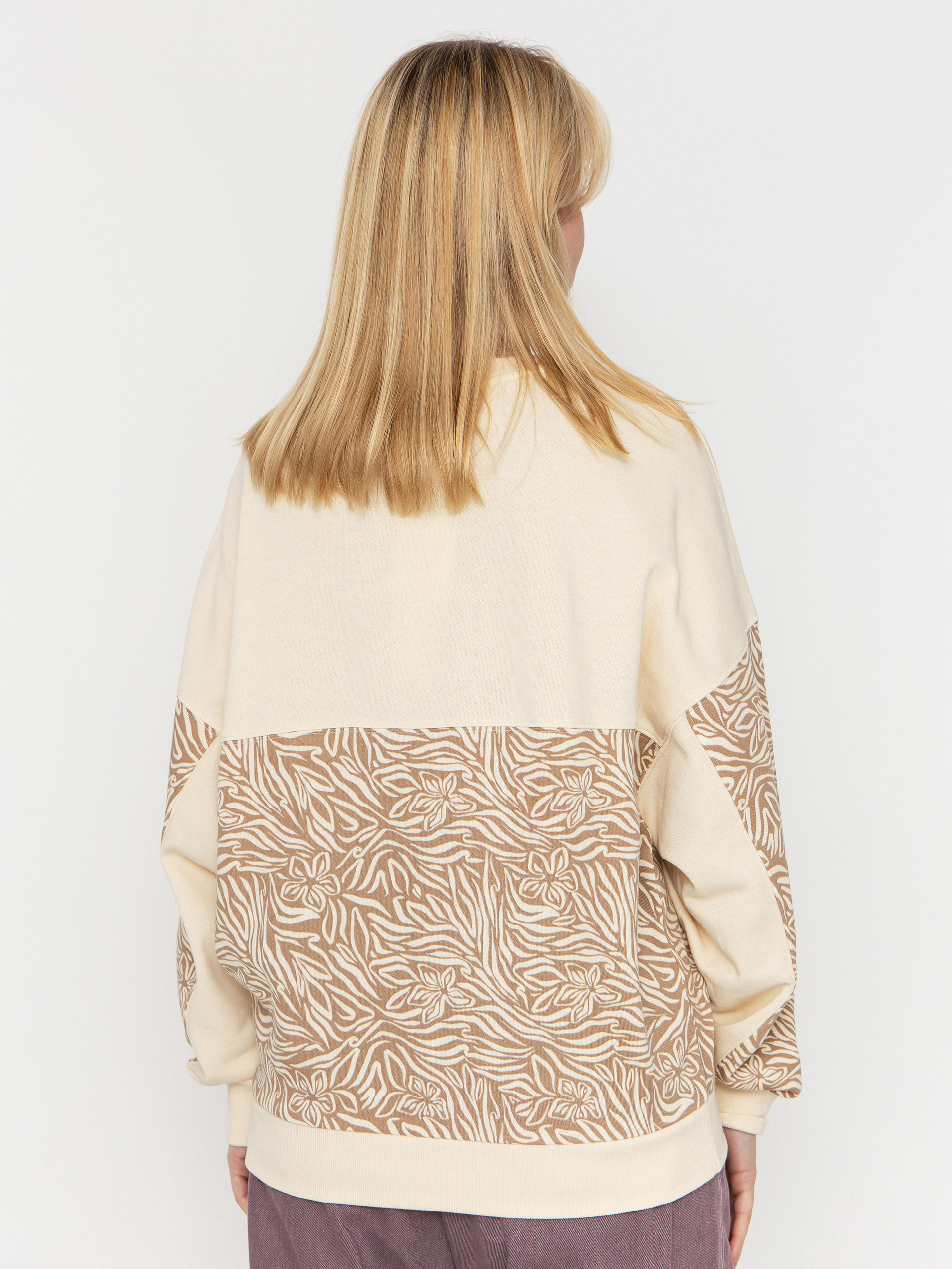Roxy Gone Wild Block Wmn Pulóver (parchment animal floral)