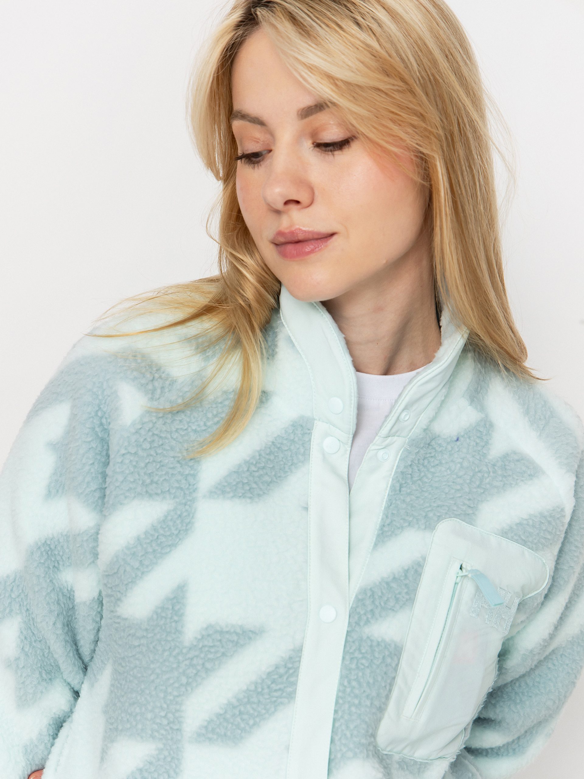 Női Polár pulóver Helly Hansen Imperial Printed Pile Snap (icicle houndstooth aop)