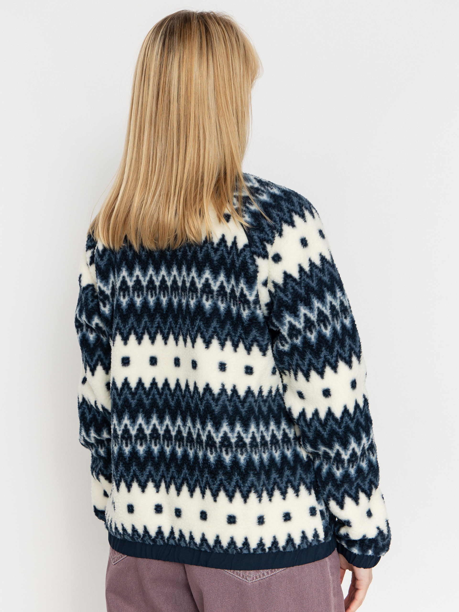 Női Polár pulóver Helly Hansen Imperial Printed Pile Snap (navy nordic aop)