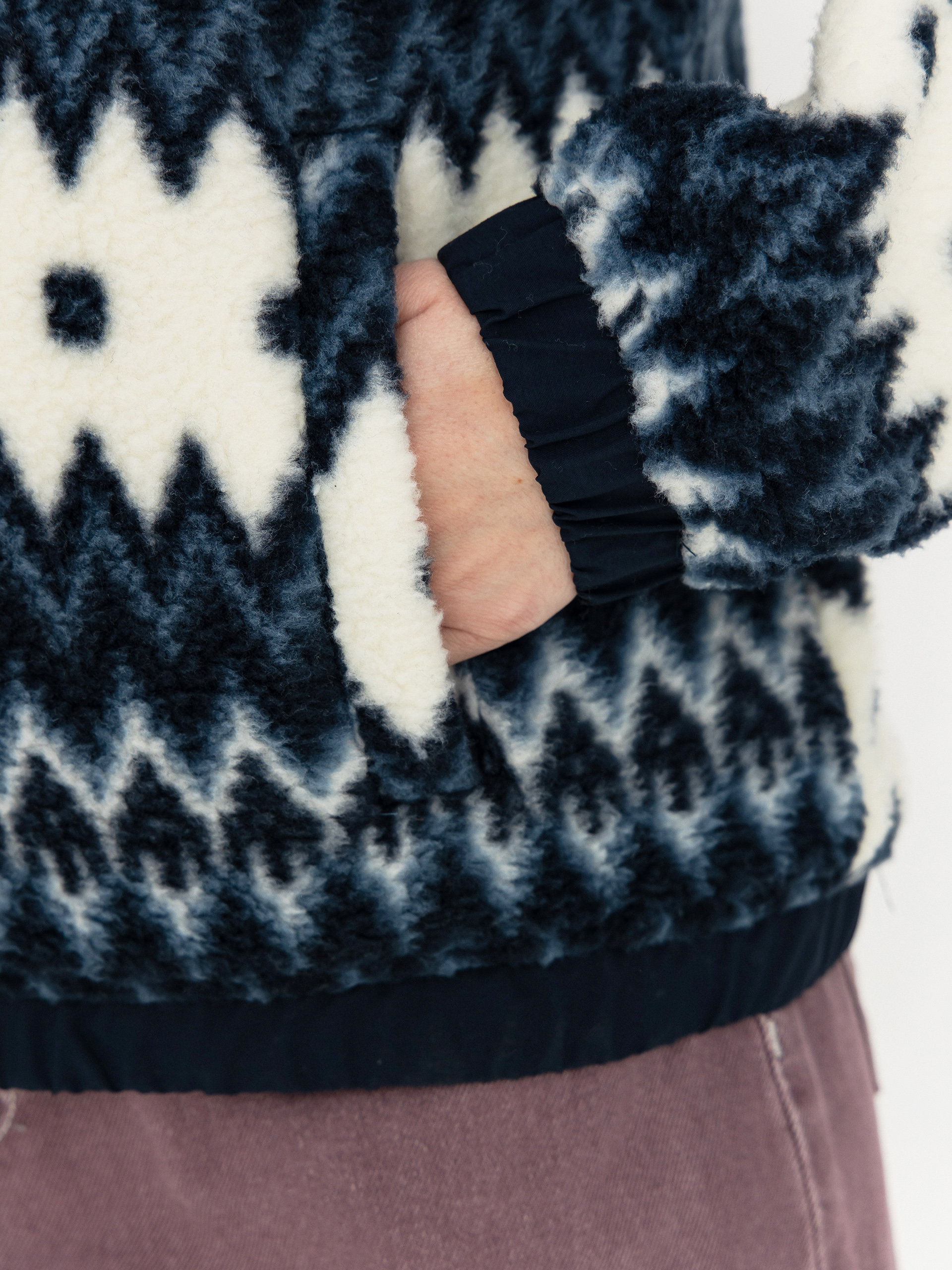 Női Polár pulóver Helly Hansen Imperial Printed Pile Snap (navy nordic aop)