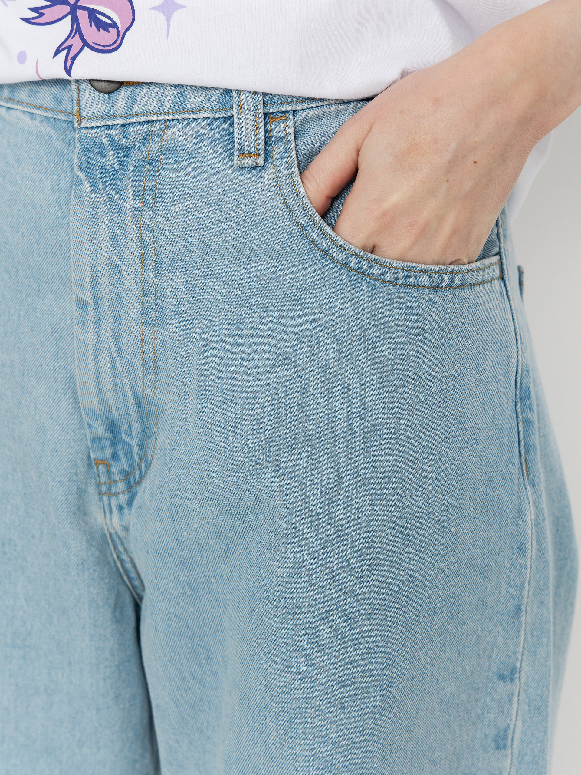 Kisnadrág Carhartt WIP Brandon Wmn (blue/heavy stone bleached)