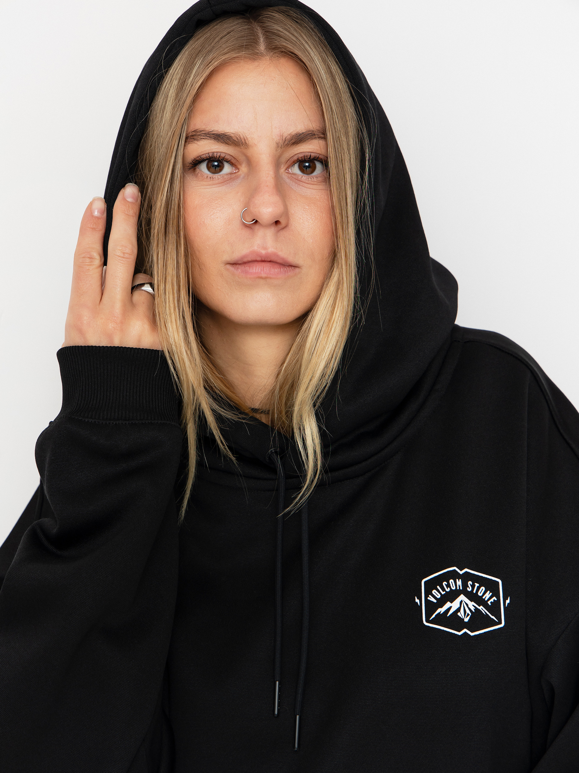 Volcom Essential Hydro HD Wmn Kapucnis pulóver (black)