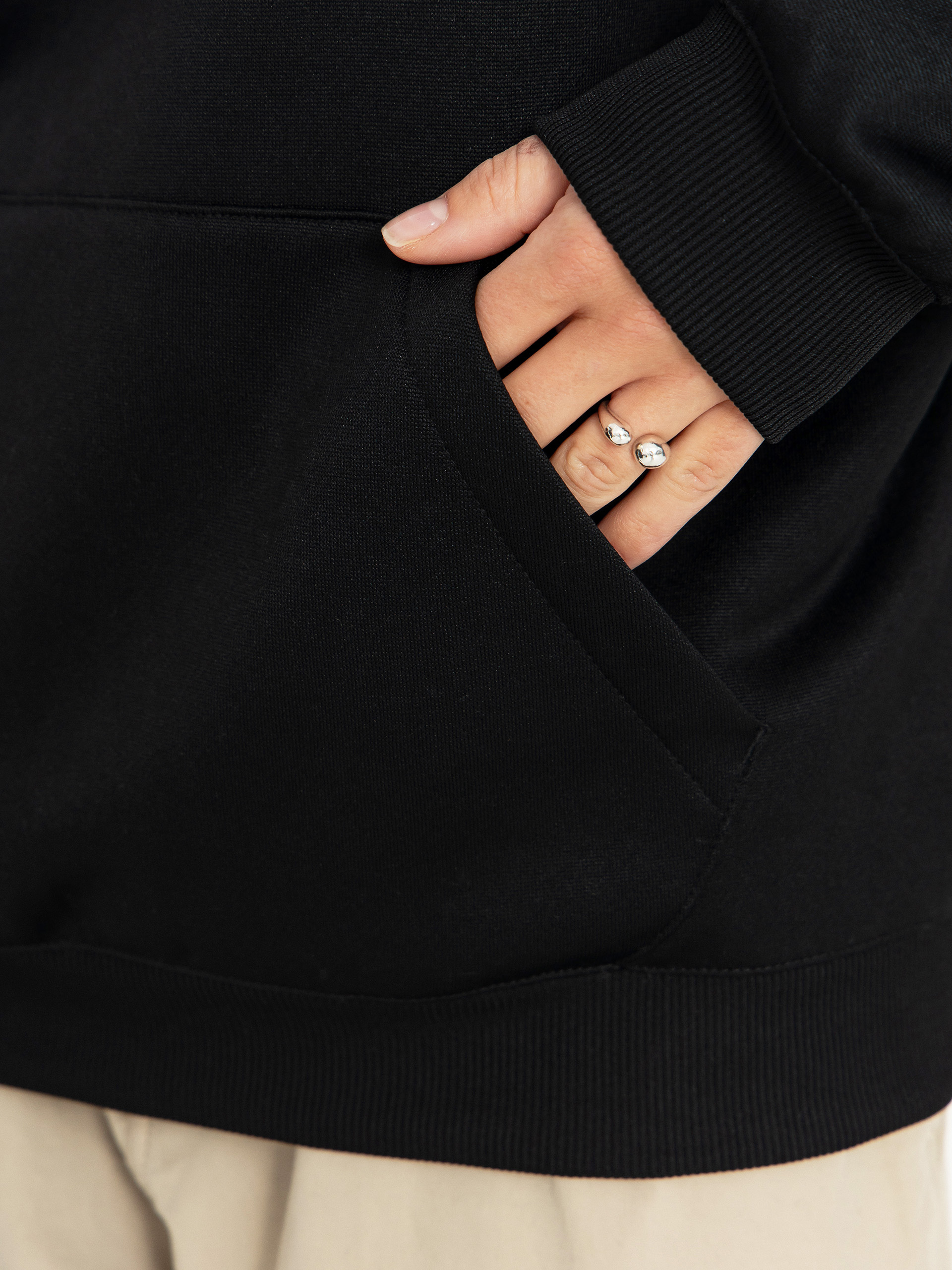 Volcom Essential Hydro HD Wmn Kapucnis pulóver (black)