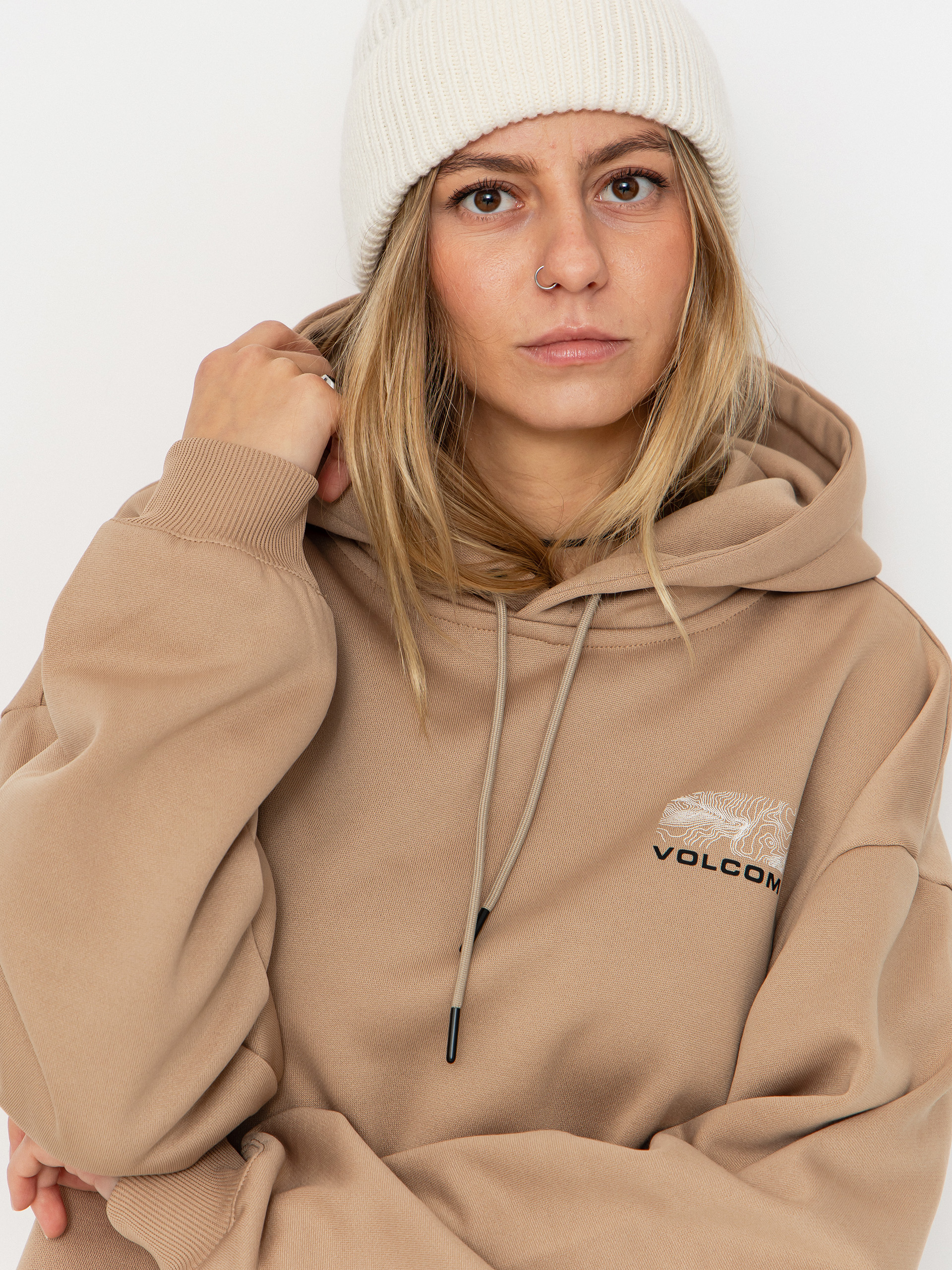 Volcom Essential Hydro HD Wmn Kapucnis pulóver (oatmeal)