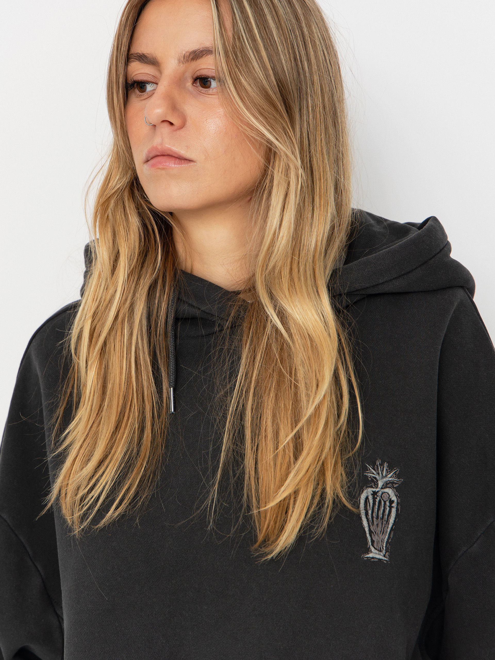 Volcom Fa Vaderetro HD Wmn Kapucnis pulóver (vintage black)