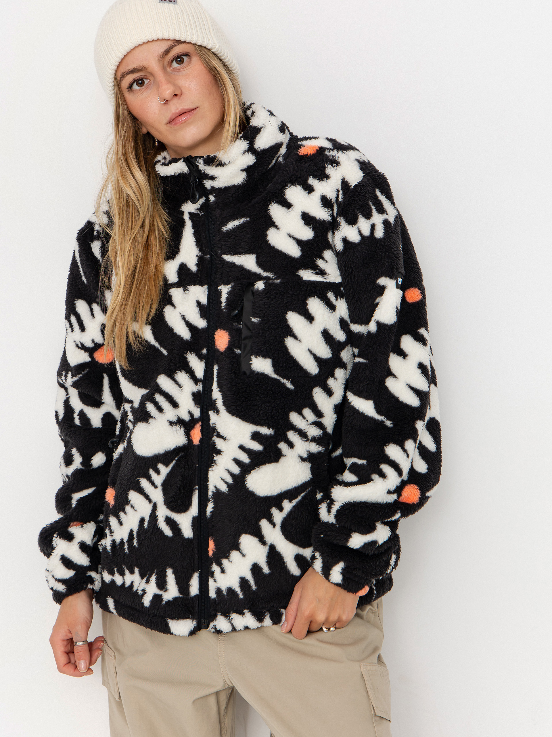 Női Roxy Alabama Full Zip Printed Polár pulóver (anthracite roxy pro)