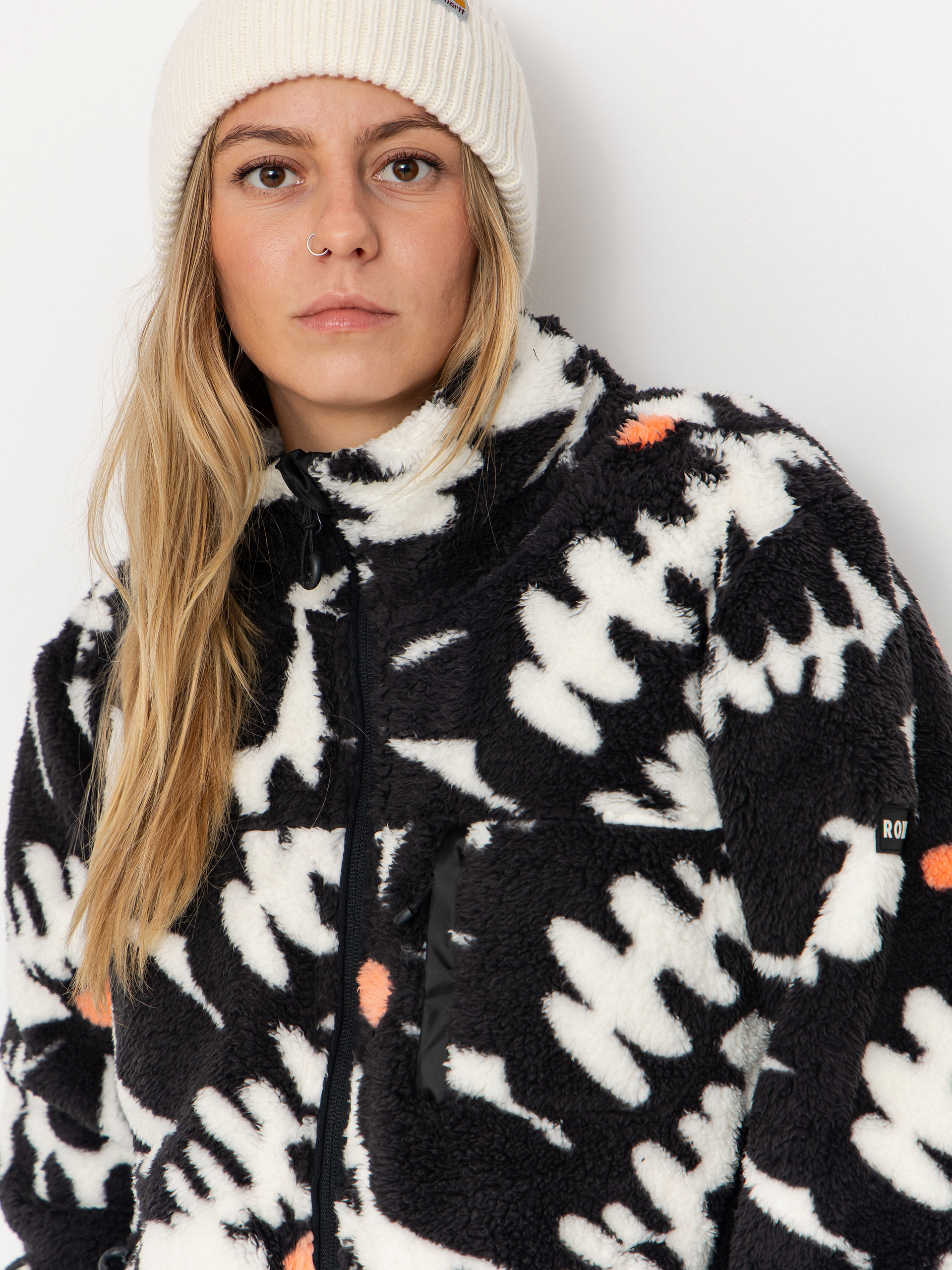 Női Roxy Alabama Full Zip Printed Polár pulóver (anthracite roxy pro)