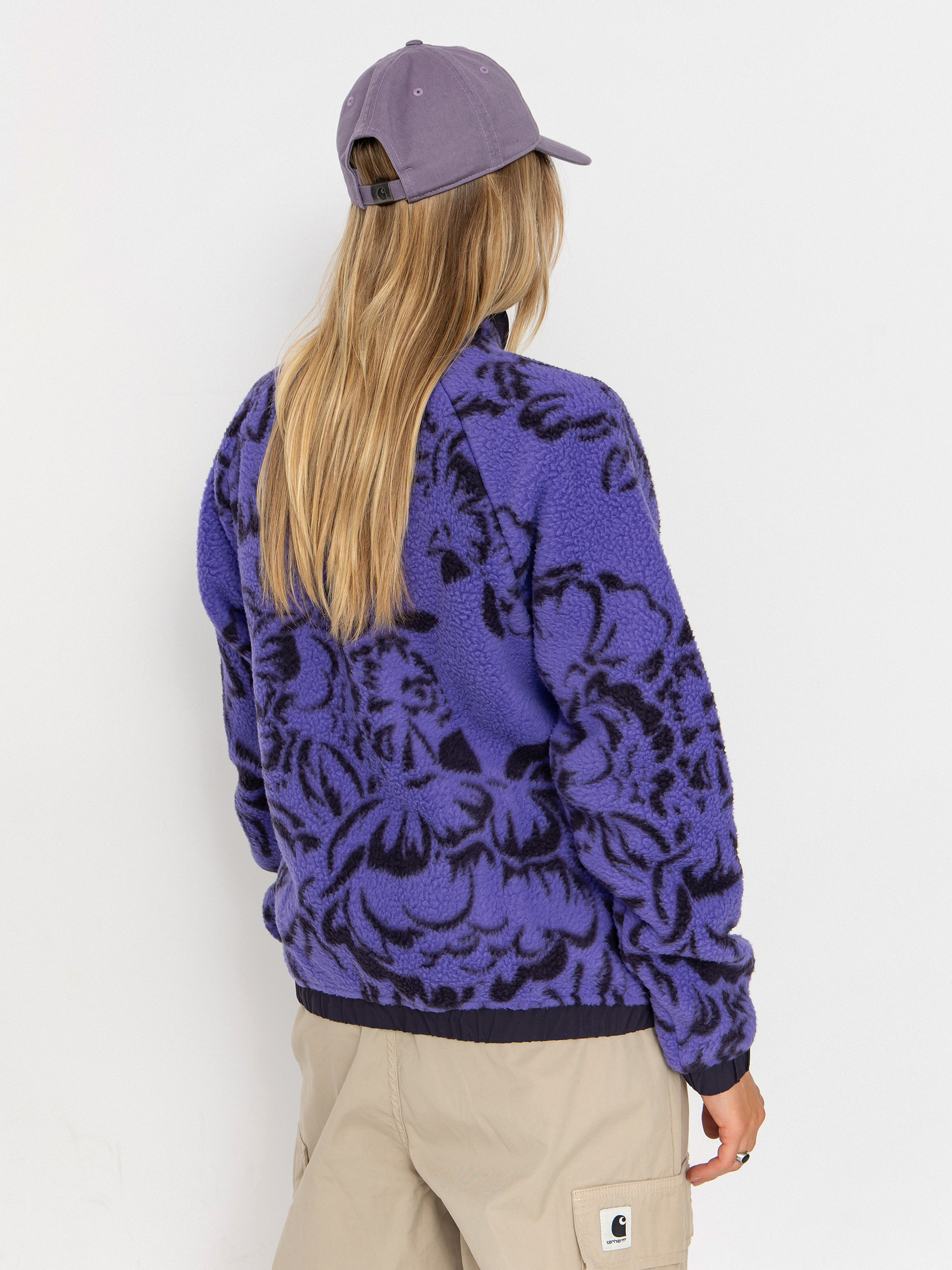 Női Polár pulóver Helly Hansen Imperial Printed Pile Snap (ultra violet peony aop)