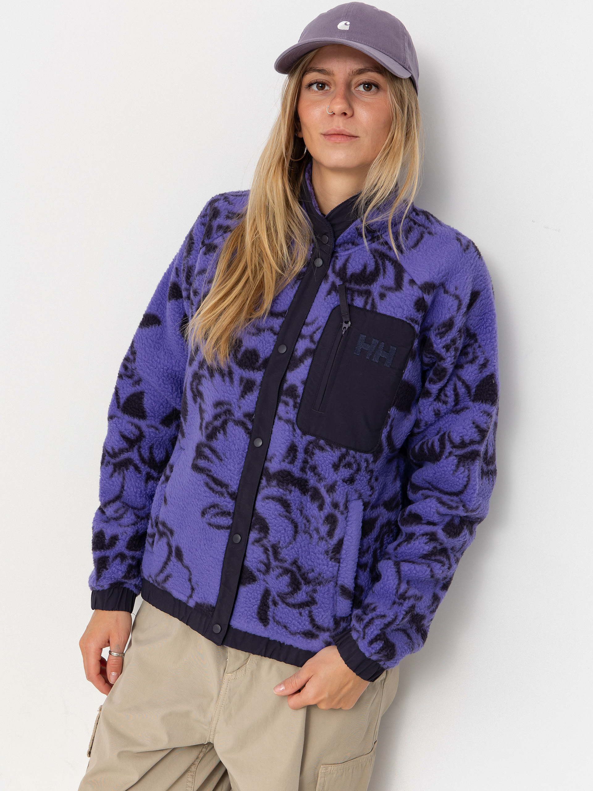 Polu00e1r pulu00f3ver Helly Hansen Imperial Printed Pile Snap Wmn (ultra violet peony aop)