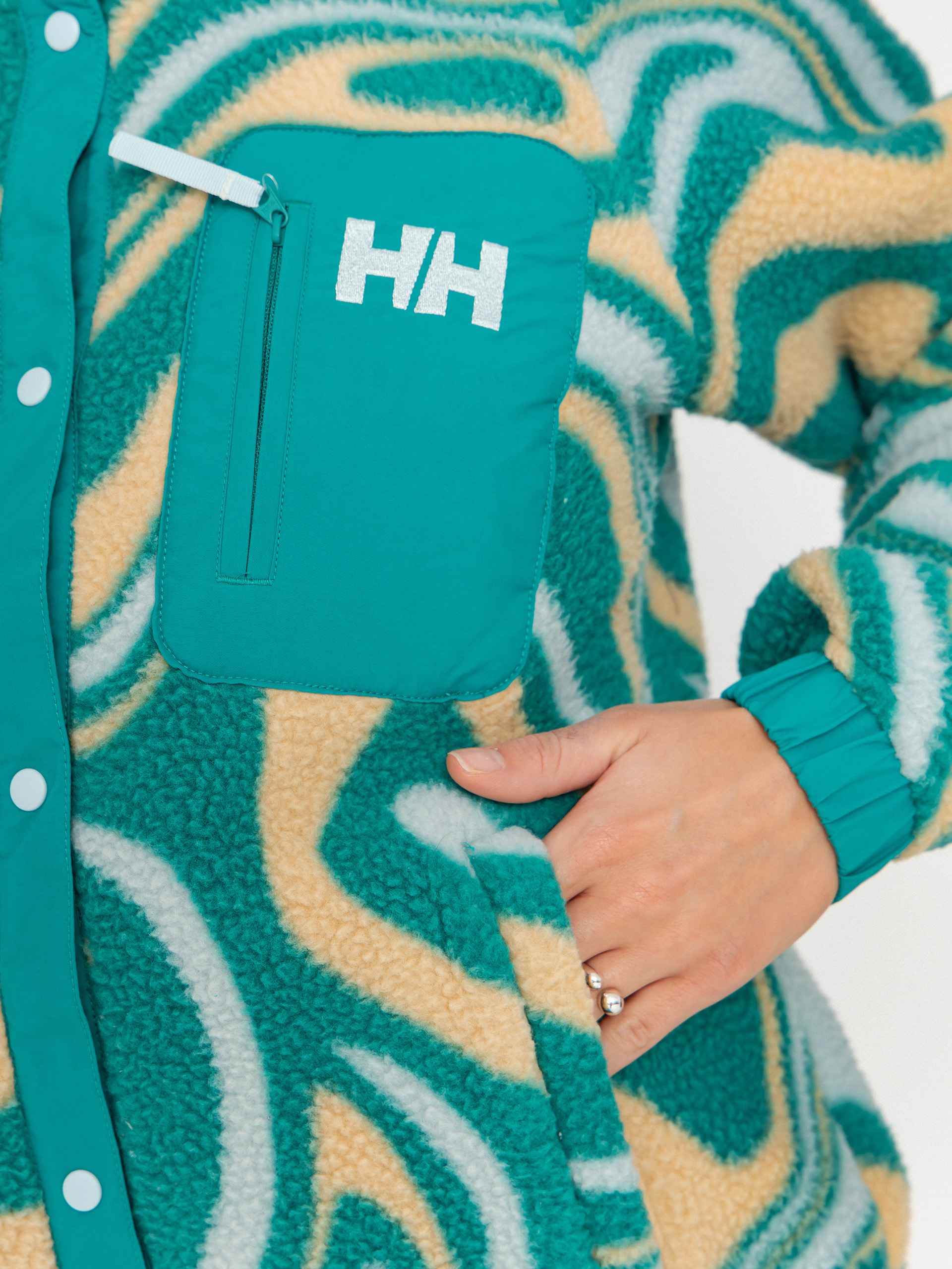 Női Polár pulóver Helly Hansen Imperial Printed Pile Snap (barely blue swirl aop)