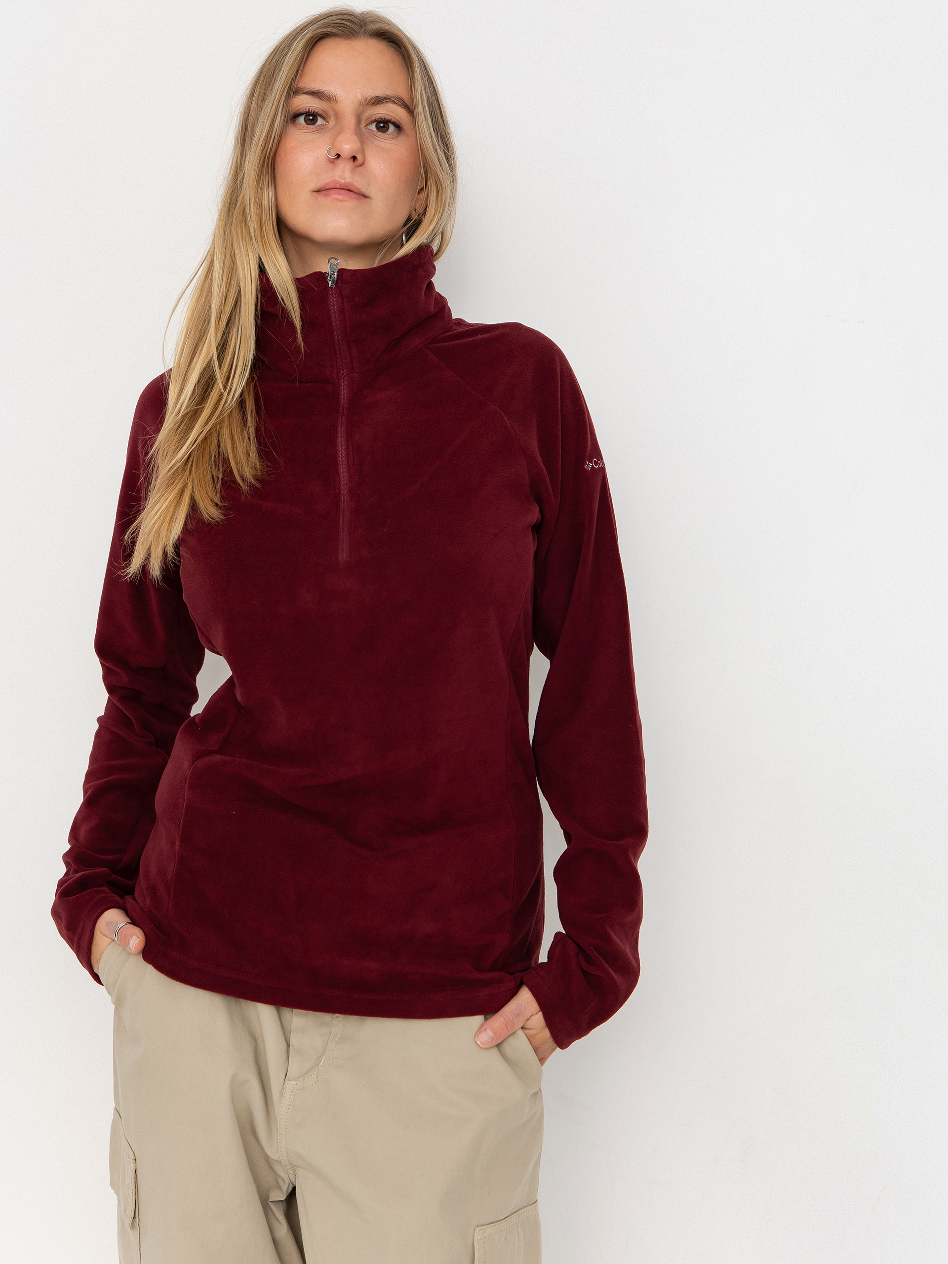 Polár pulóver Columbia Glacial IV 1/2 Zip Wmn (rich wine)