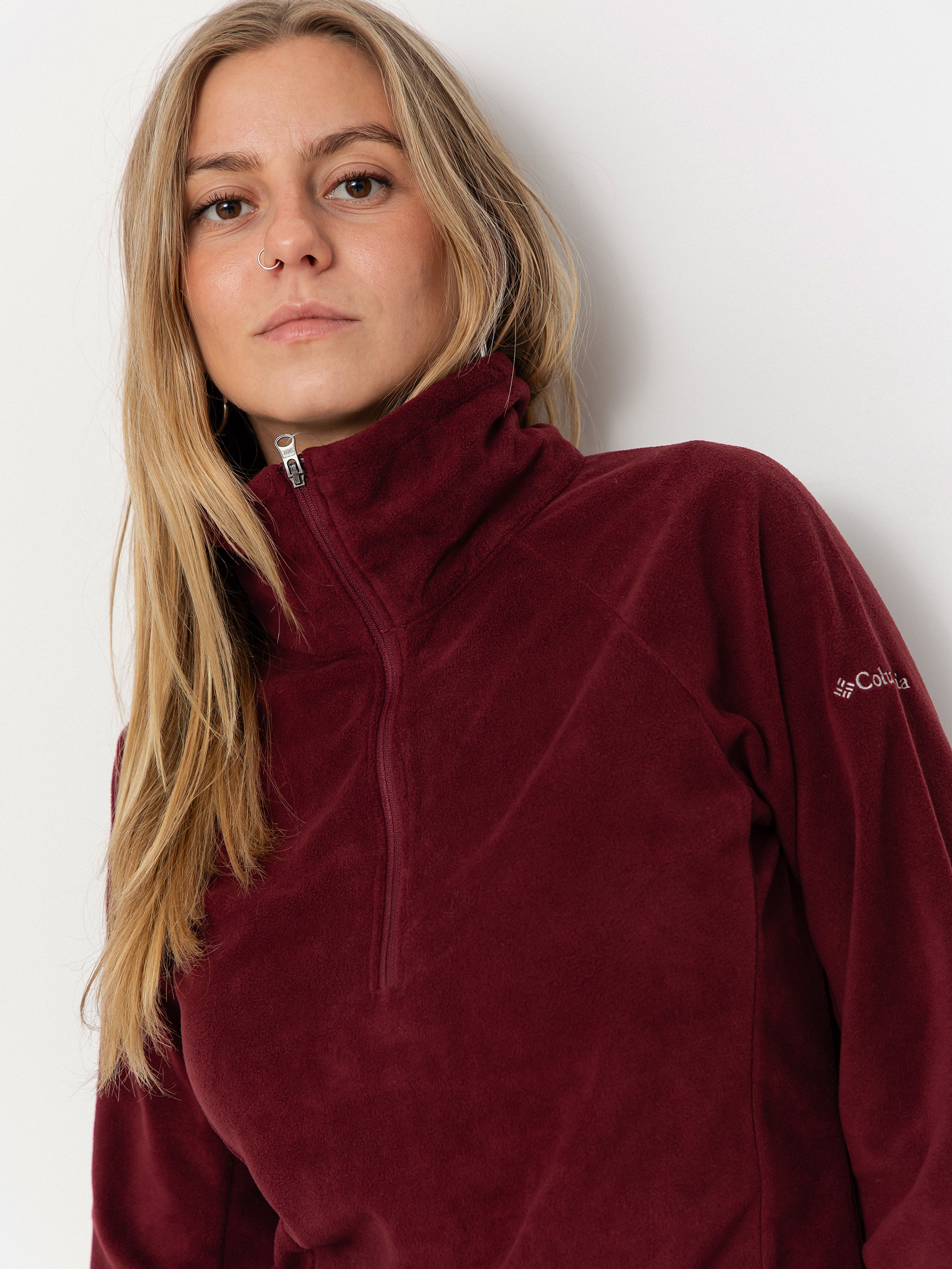 Női Polár pulóver Columbia Glacial IV 1/2 Zip (rich wine)