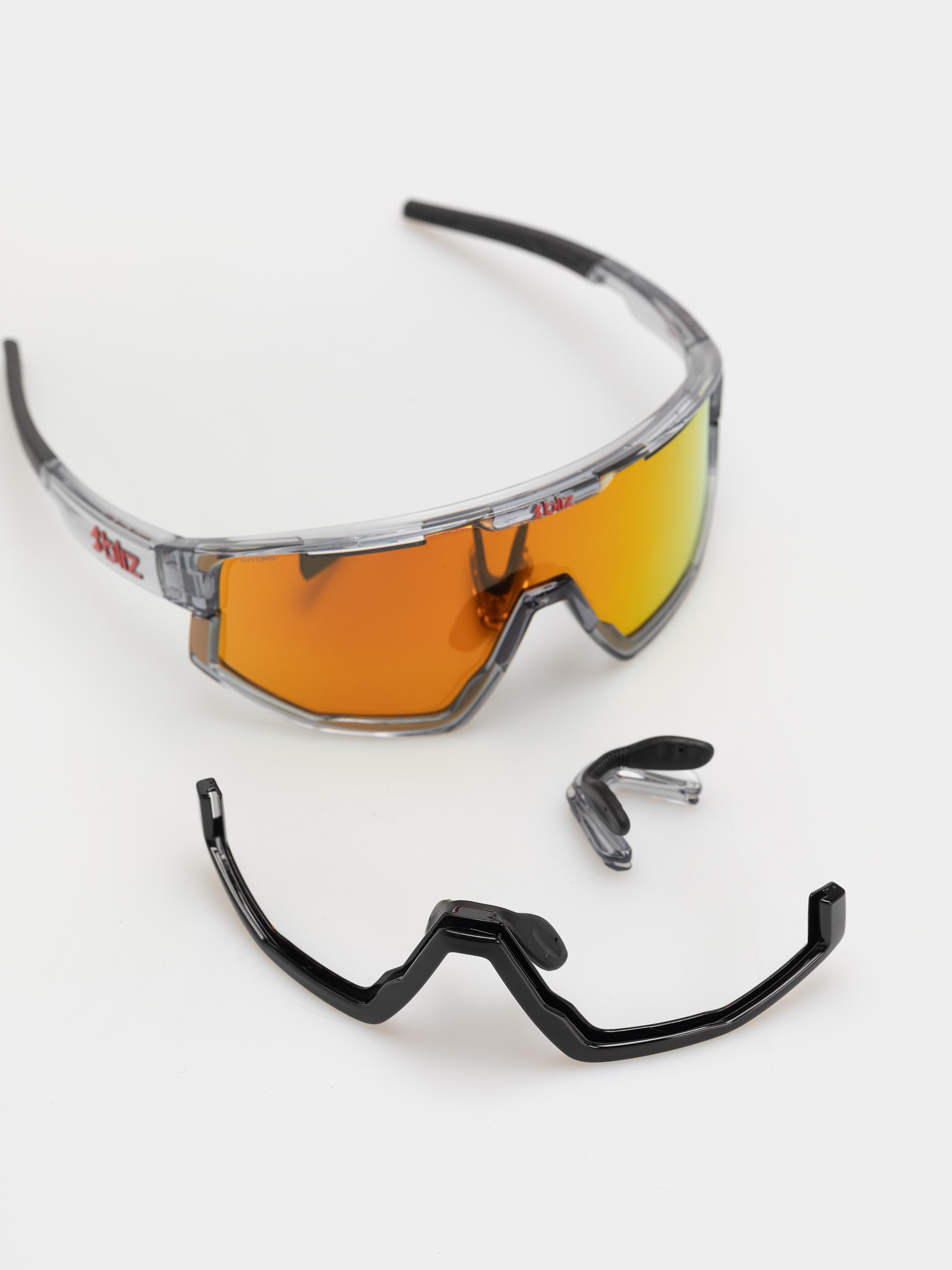 Bliz Fusion Napszemüvegek (transparent dark grey/brow w red multi)