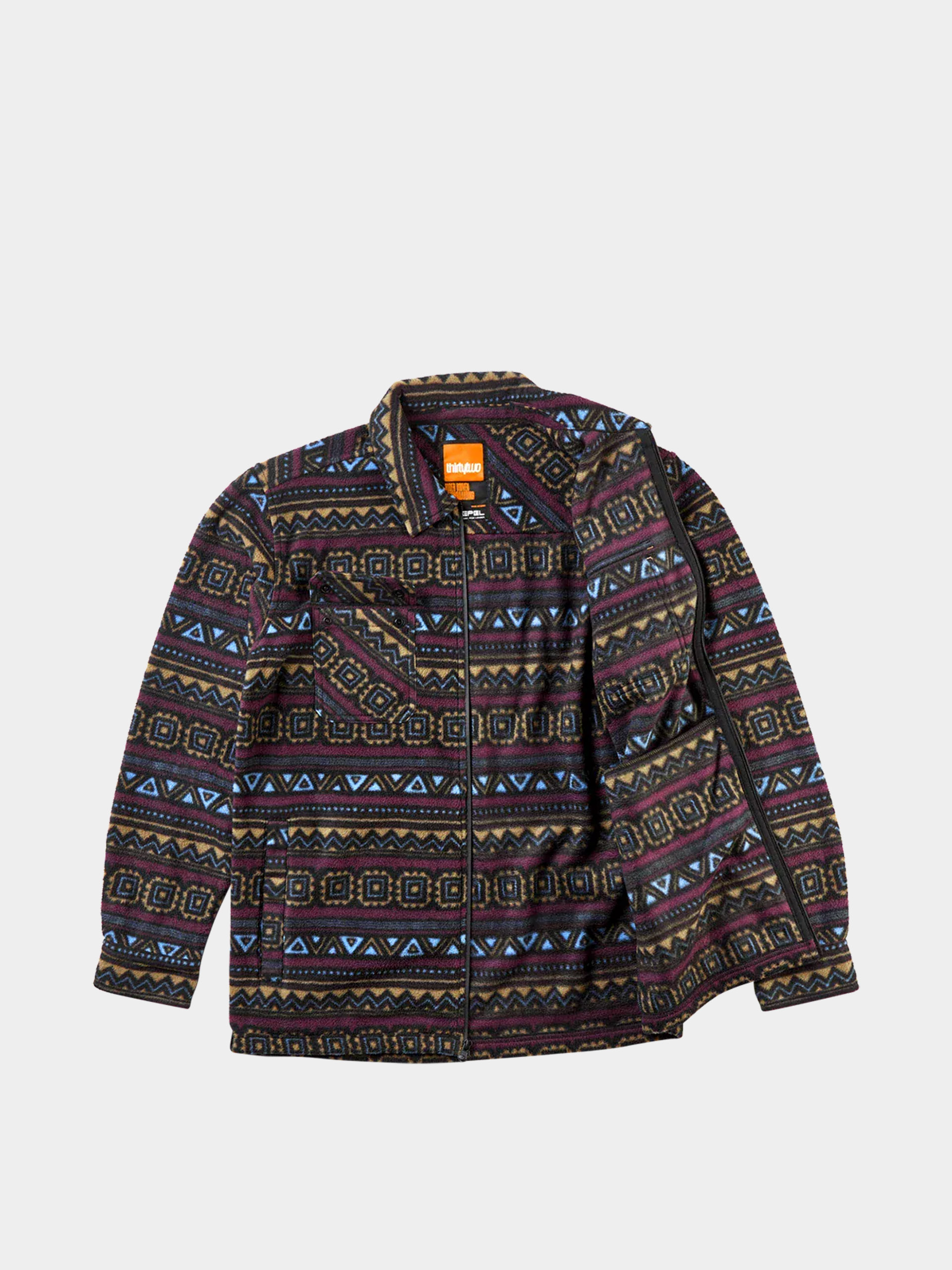 Férfi Thermo pulóver ThirtyTwo Rest Stop Zip Up Shirt (maroon)