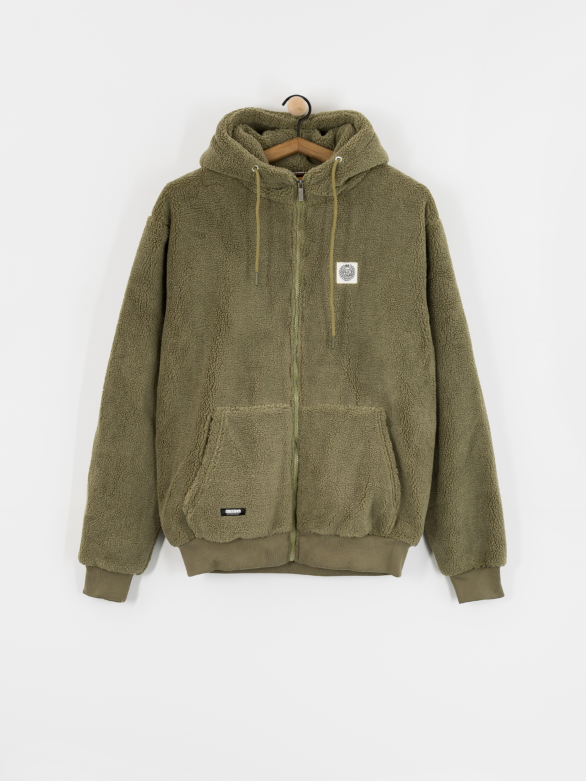 MassDnm Patch Teddy Zip Hoody Dzseki (olive)