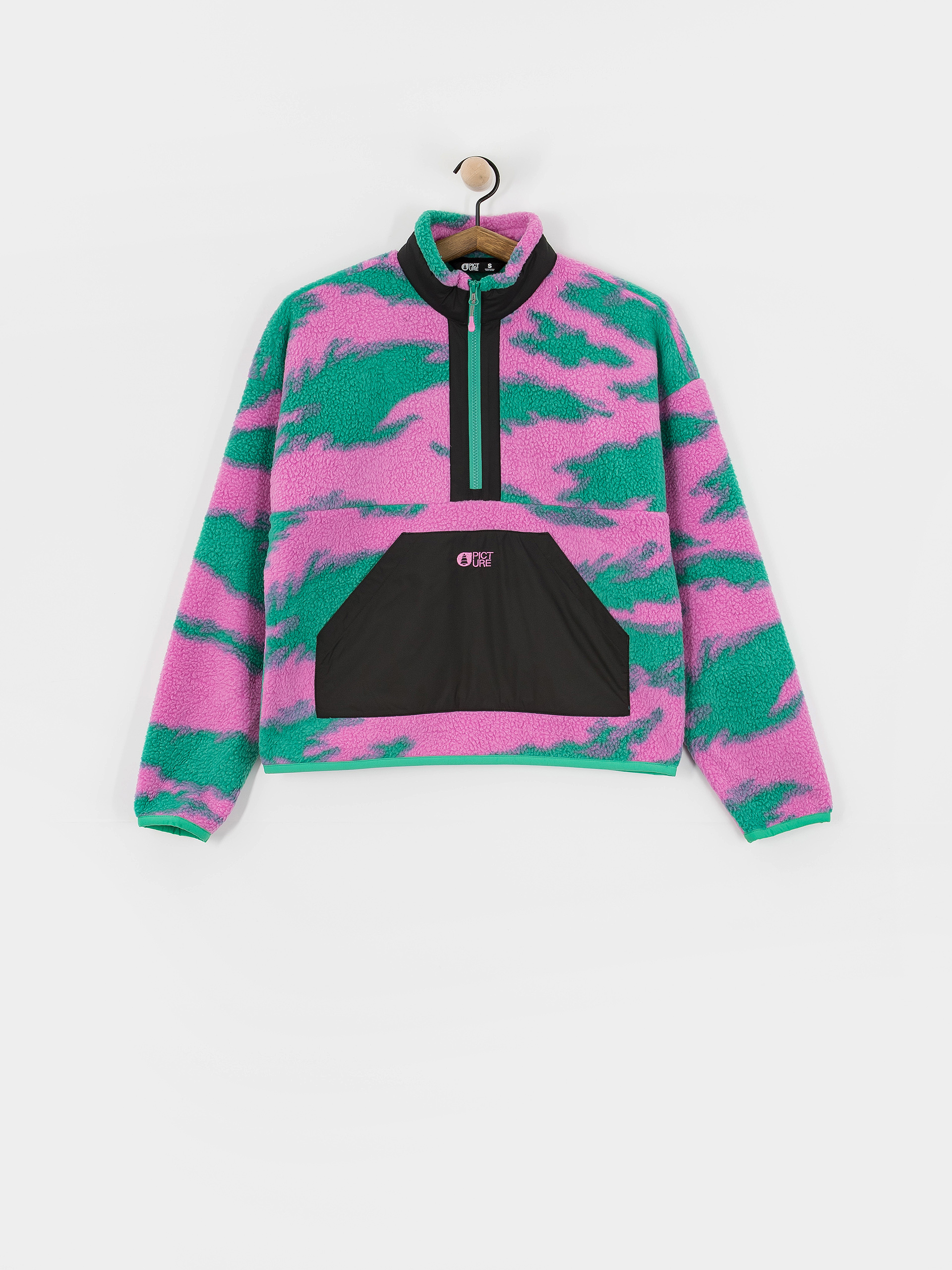 Picture Zelkova Printed 1/4 Zip Wmn Polár pulóver (retro bliss print)