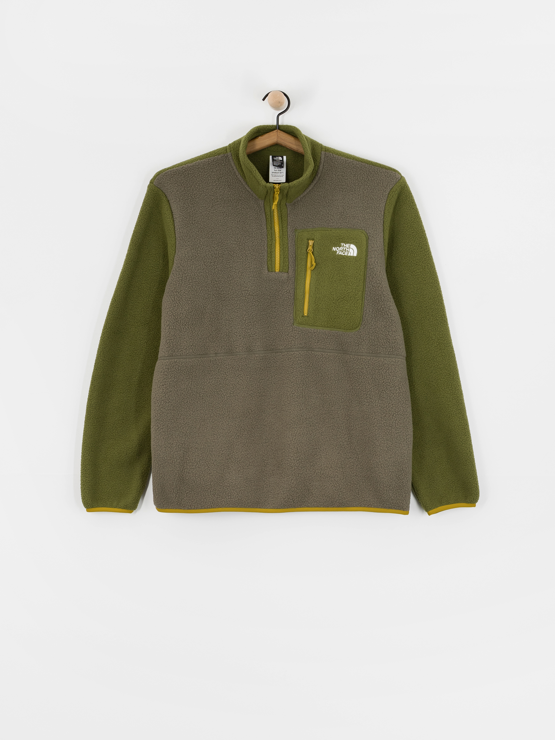 Férfi The North Face Yumiori 1/4 Zip Polár pulóver (new taupe green/woodlan)