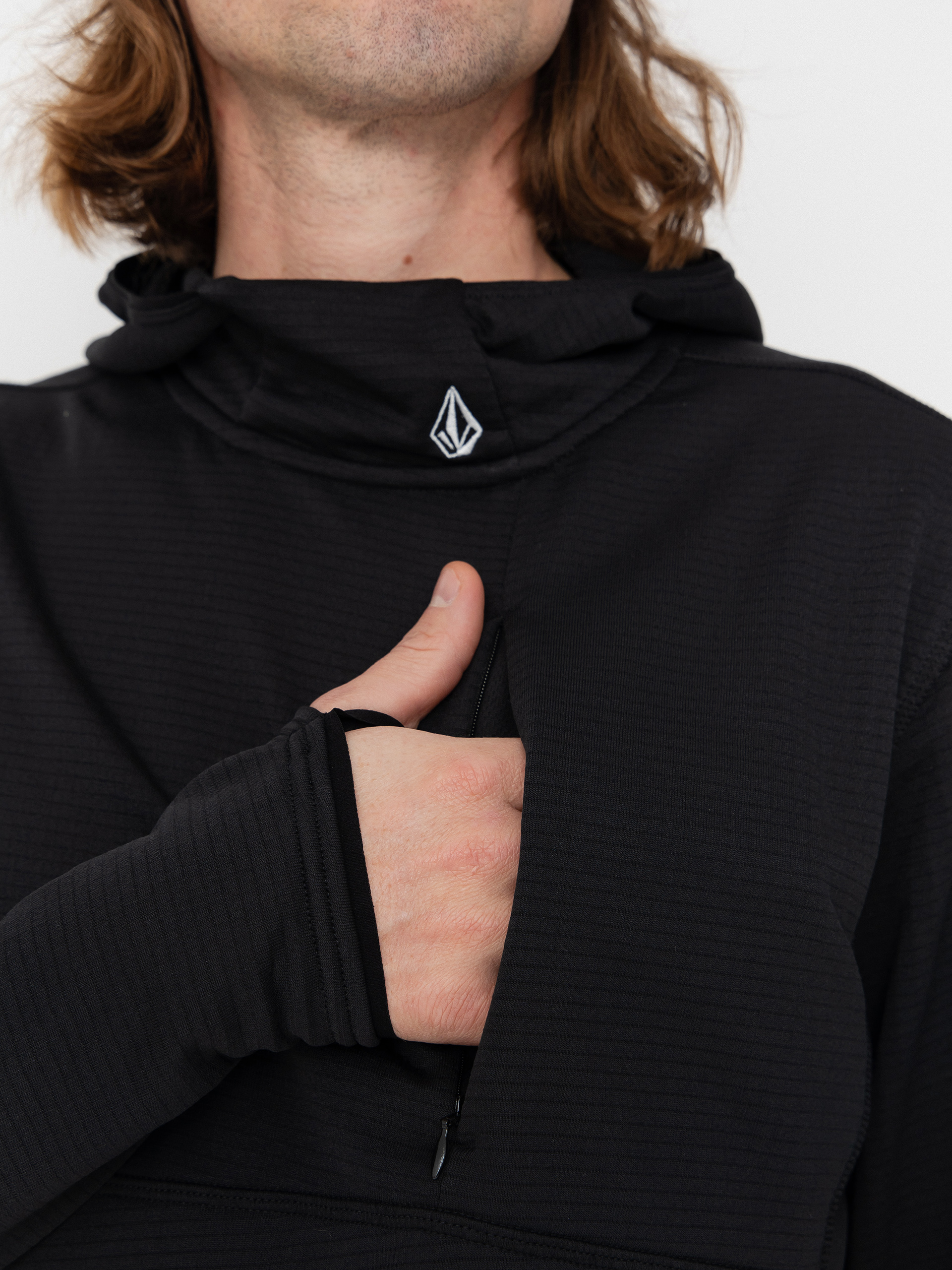 Férfi Volcom Gridlock HD Kapucnis pulóver (black)