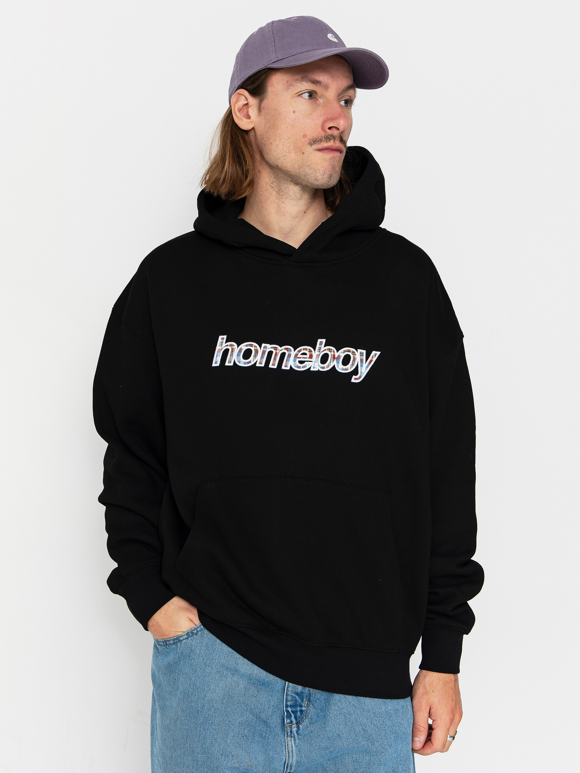 Kapucnis pulóver Homeboy Plaid Helvetica HD (black)