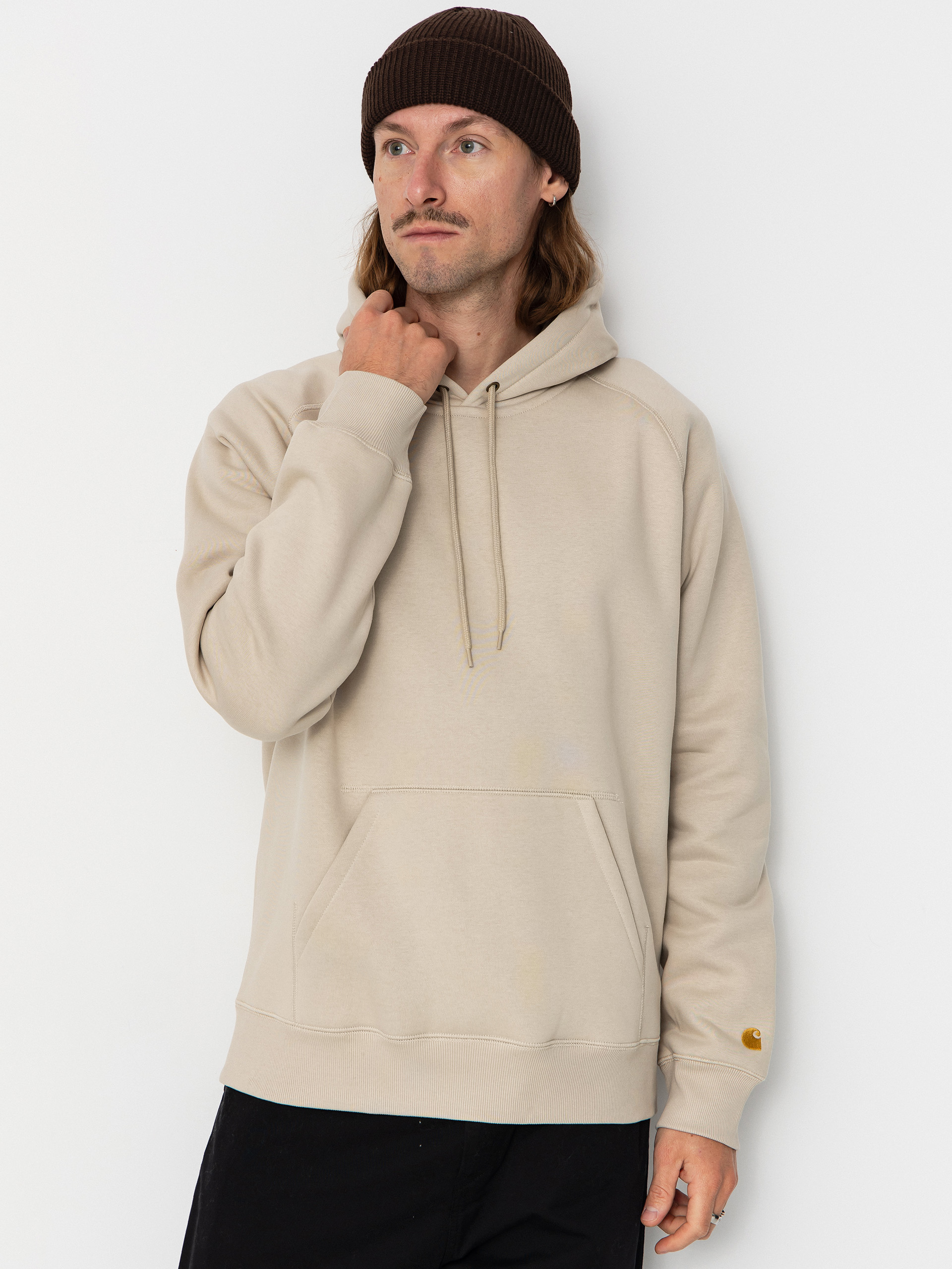 Kapucnis pulóver Carhartt WIP Chase HD (fleur de sel/gold)