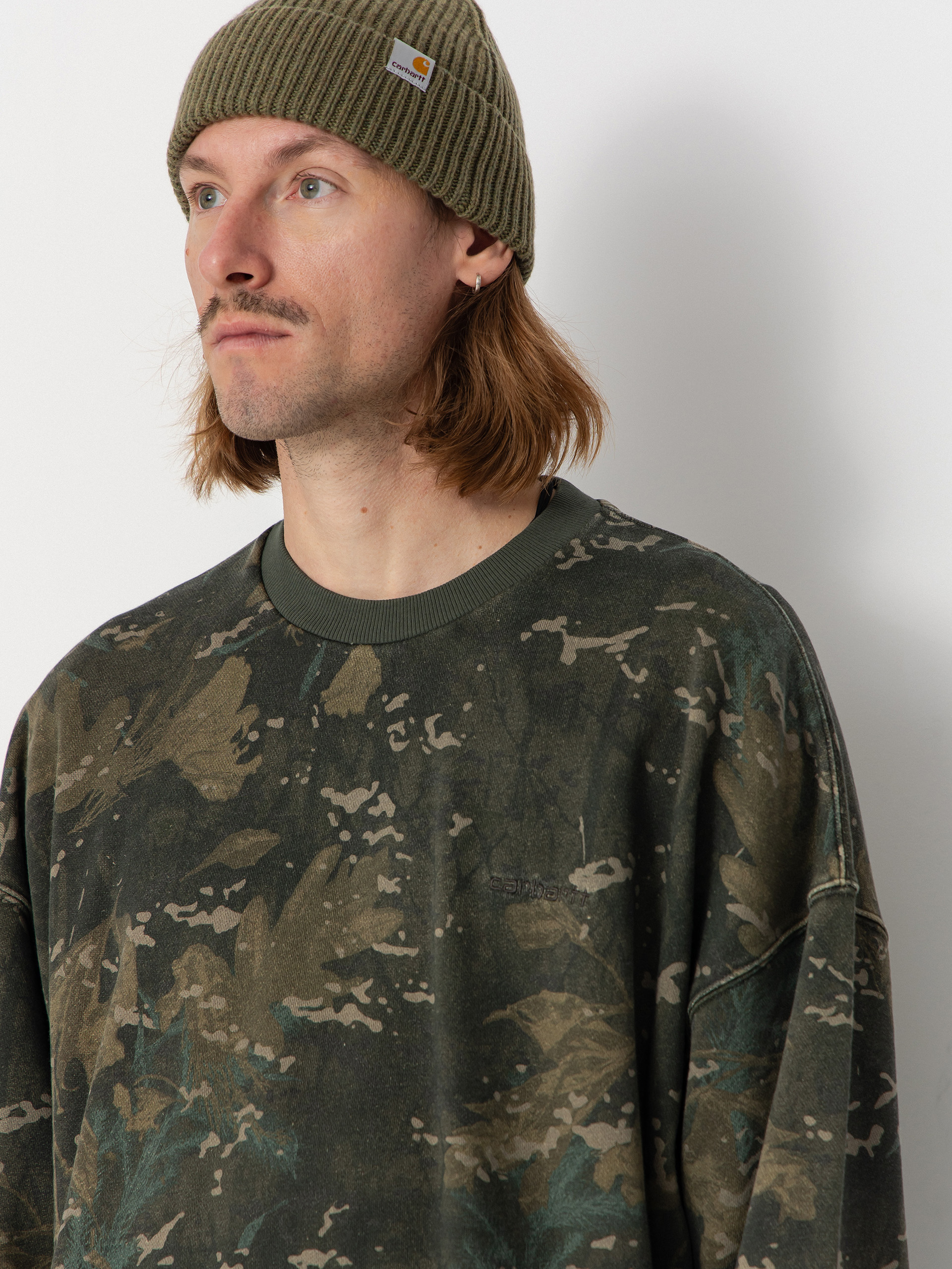 Carhartt WIP Benton Pulóver (camo combi/green/garment dyed)