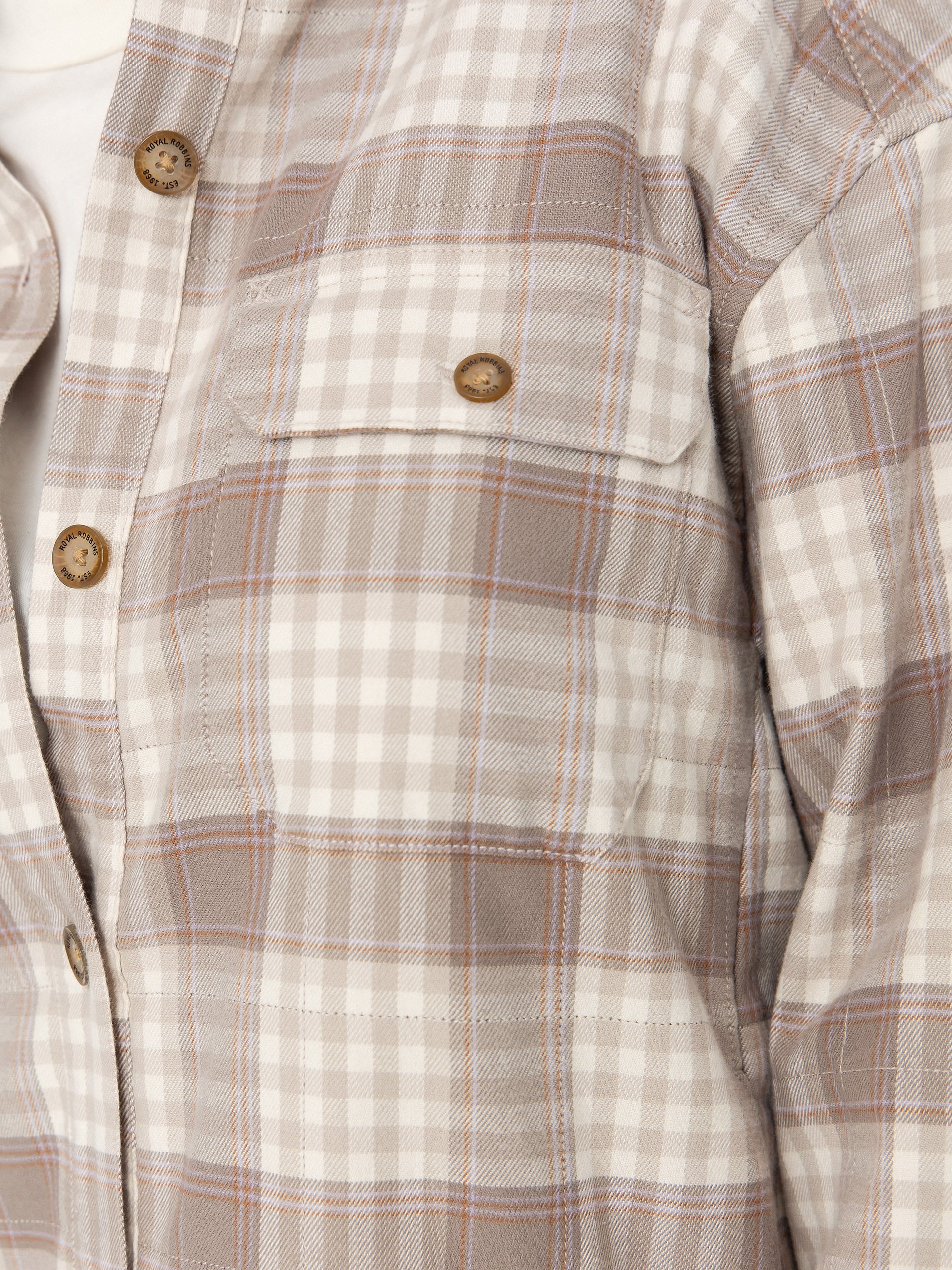 Royal Robbins Vista Flannel Shacket Wmn Ing (chalk antelope pld)