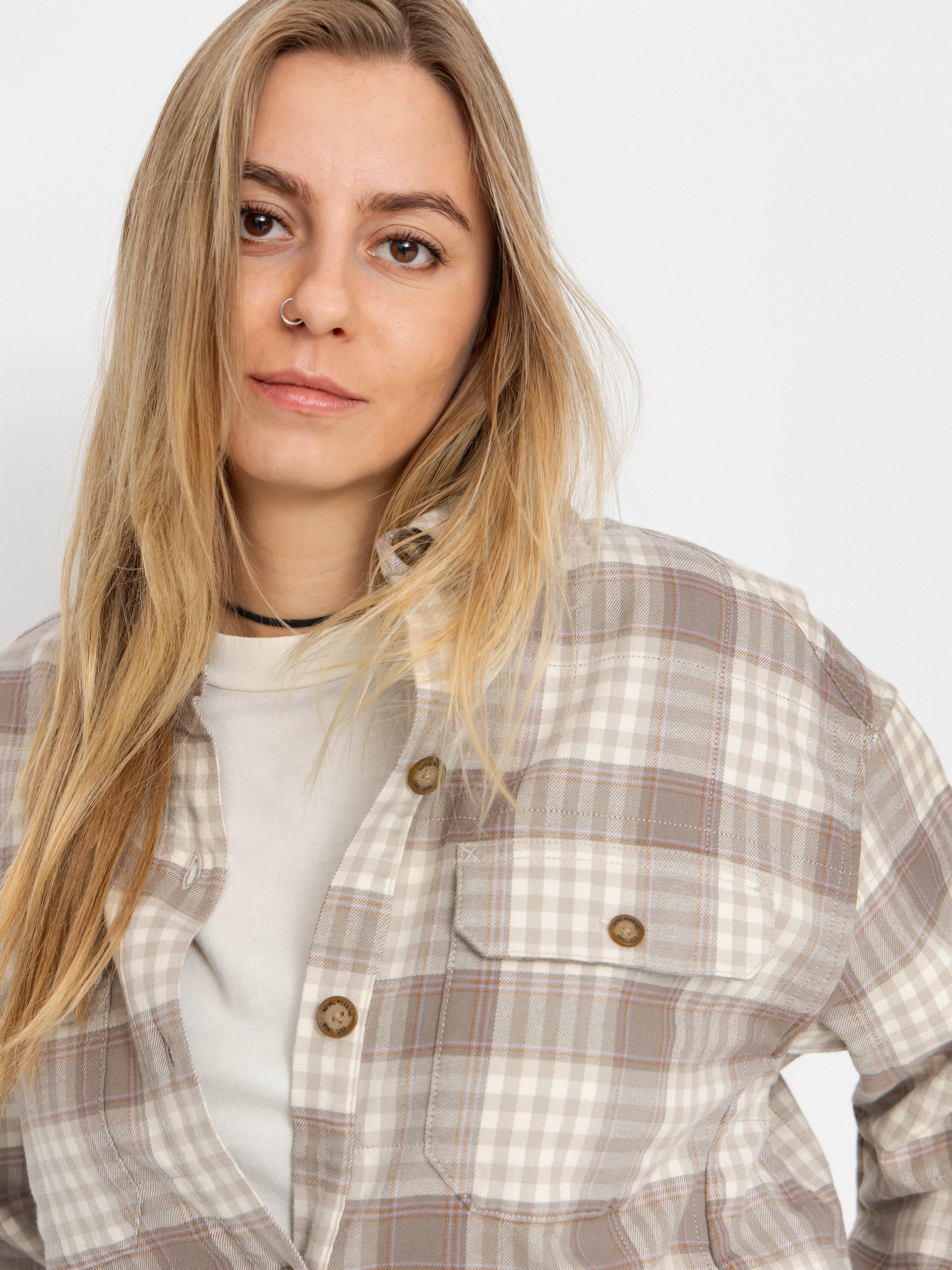 Royal Robbins Vista Flannel Shacket Wmn Ing (chalk antelope pld)